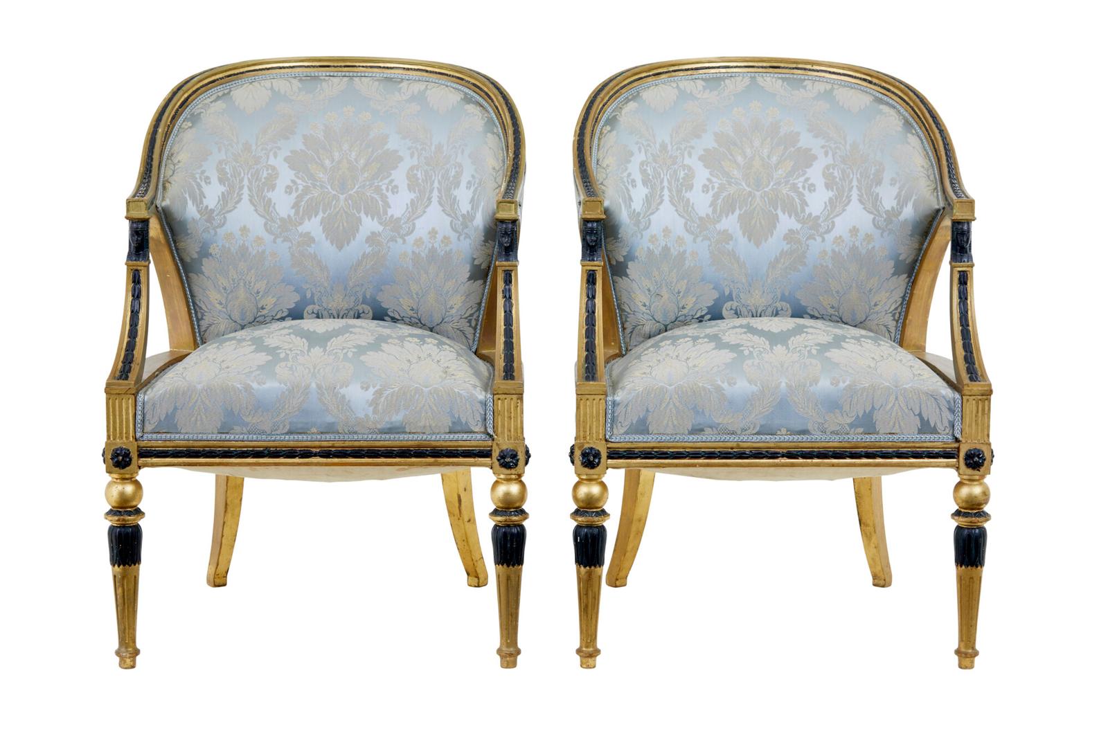 Pair of 19th Century Swedish Gothenburg Gilt Armchairs (1 of 10)
