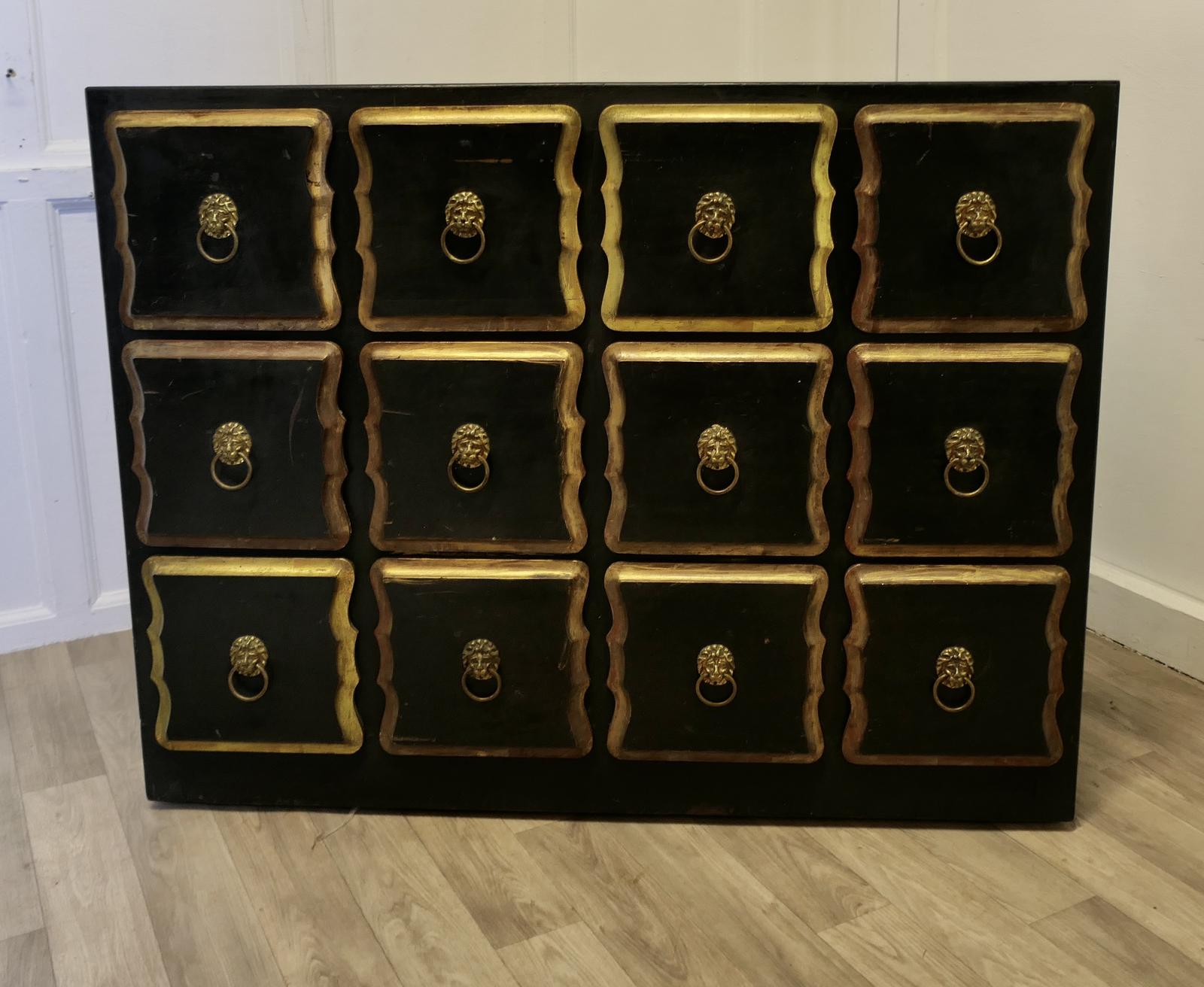 Black & Gold Haberdashery Draper Shop Cabinet (1 of 7)