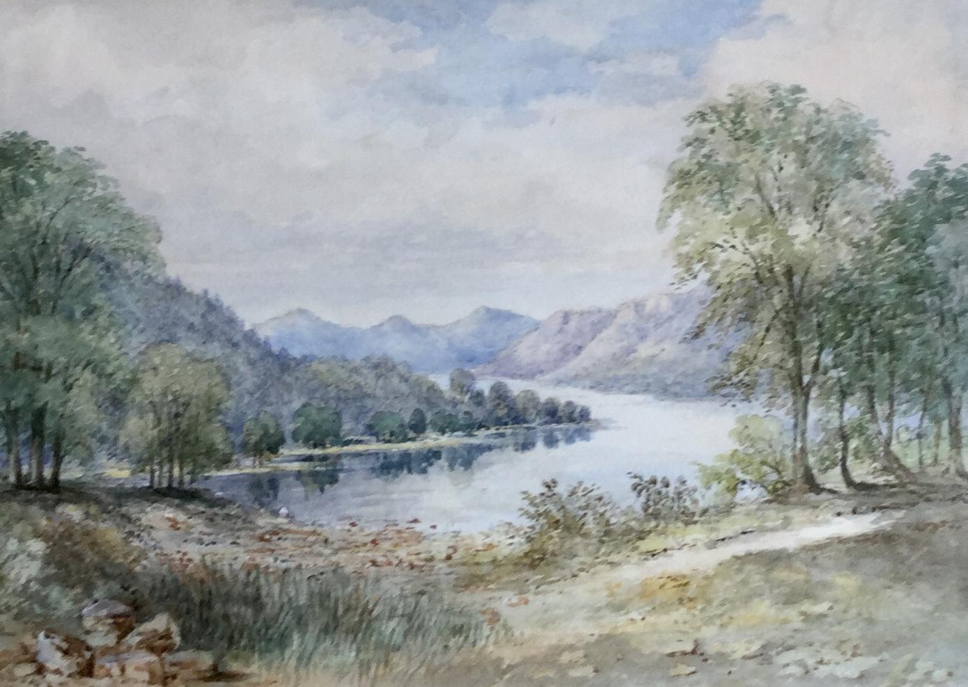 Harriet Drummond Watercolour ’Sketch from opposite side of Loch Earn’ (1 of 3)