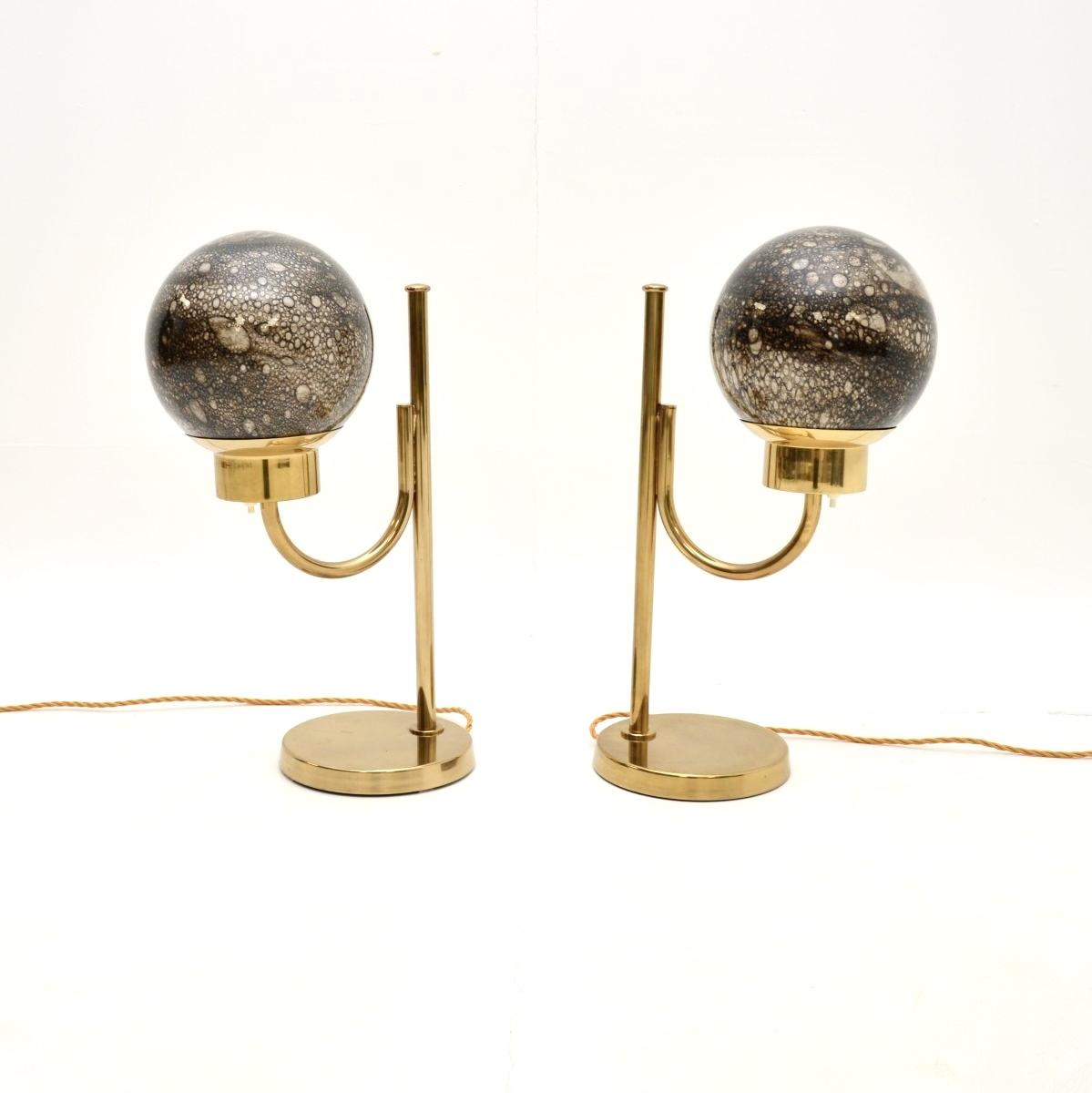 Pair of Vintage Swedish Brass and Glass Table Lamps by Bergboms (1 of 6) Pair of Vintage Swedish Brass and Glass Table Lamps by Bergboms (1 of 6)