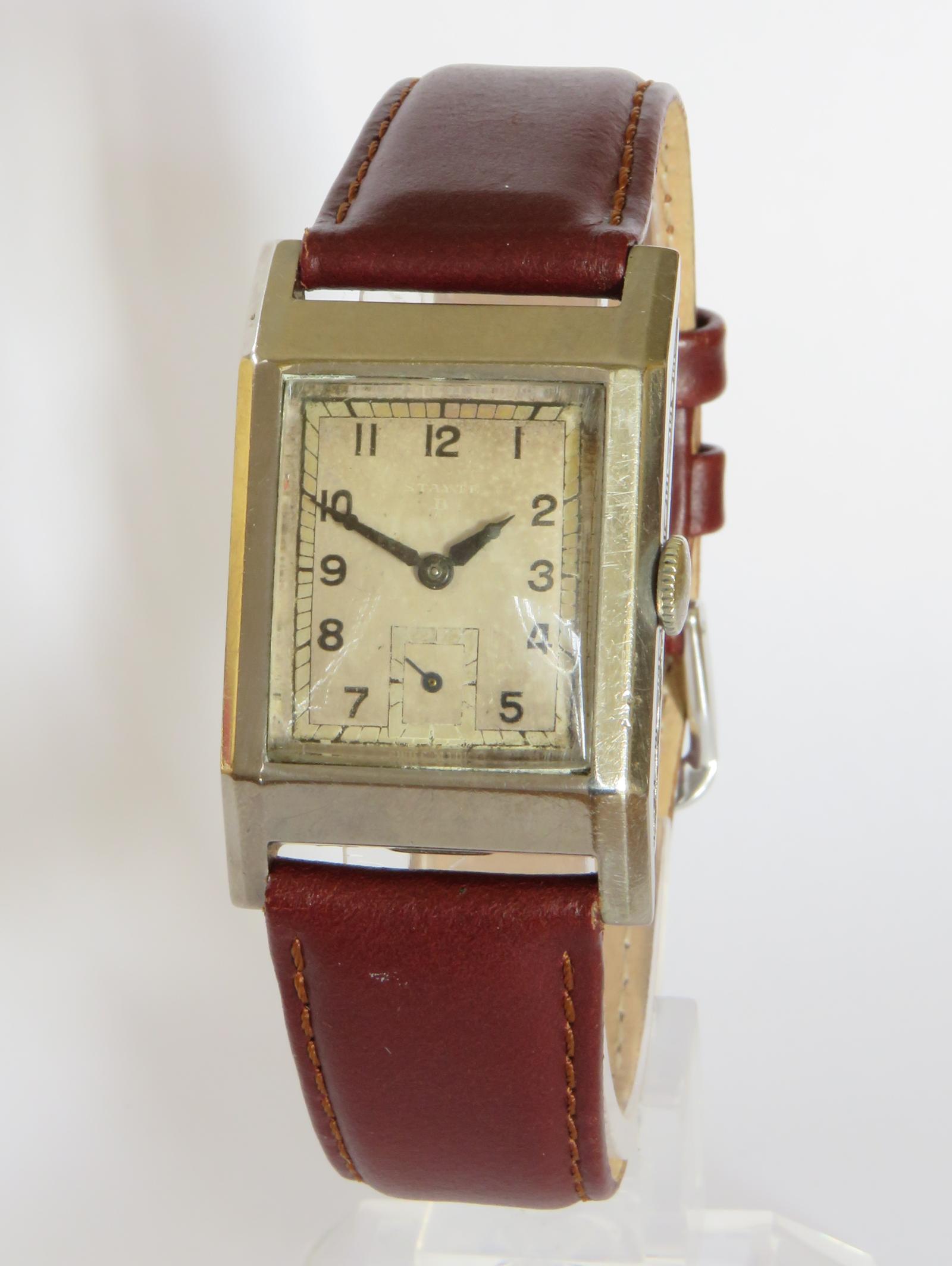 Watch : Gents 1930s Tavannes Stayte B Wrist Watch (1 of 5)
