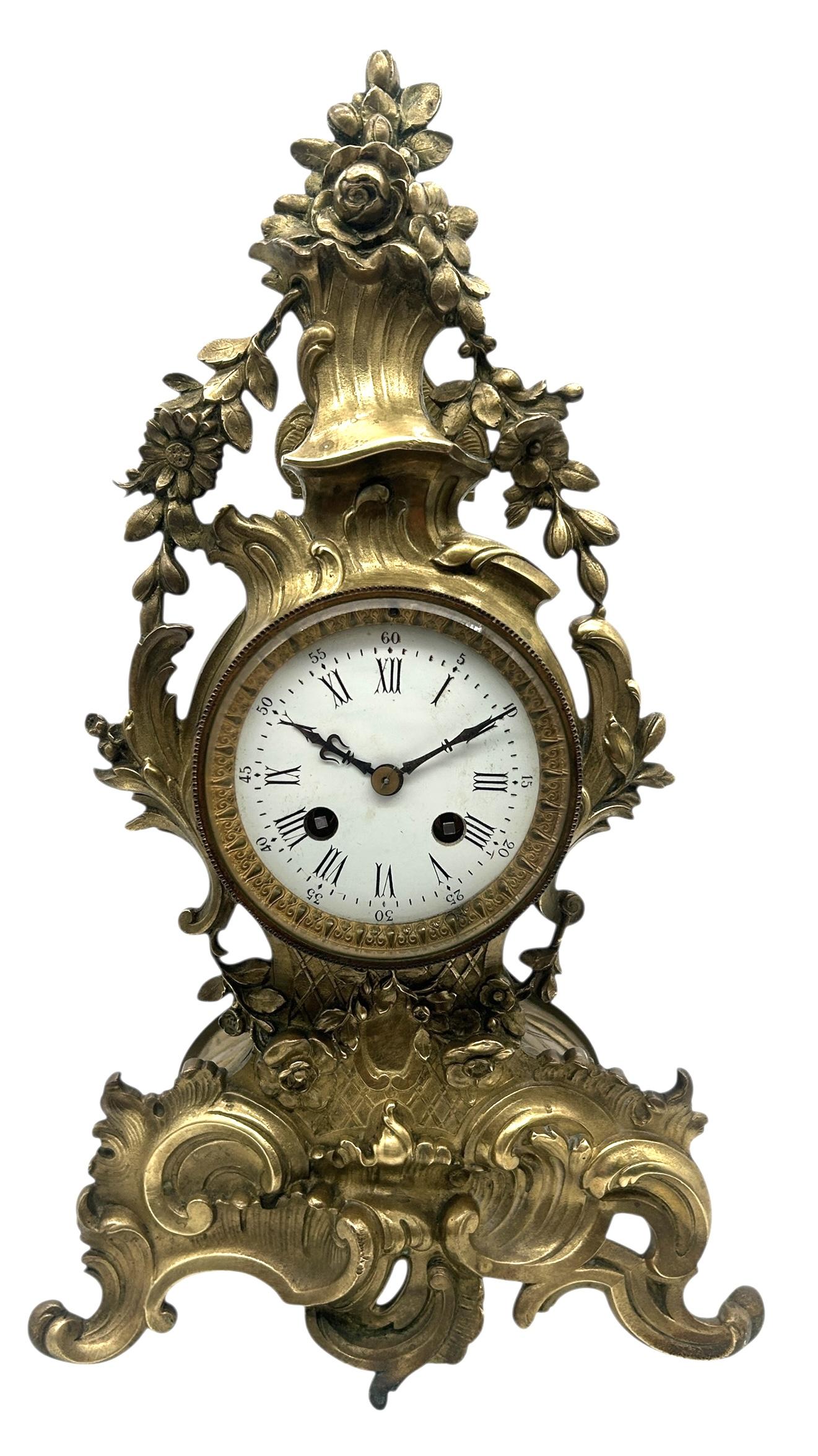 French Bronze Ormolu Scrolling 8-day Striking Mantle Clock c.1890 (1 of 10) French Bronze Ormolu Scrolling 8-day Striking Mantle Clock c.1890 (1 of 10)