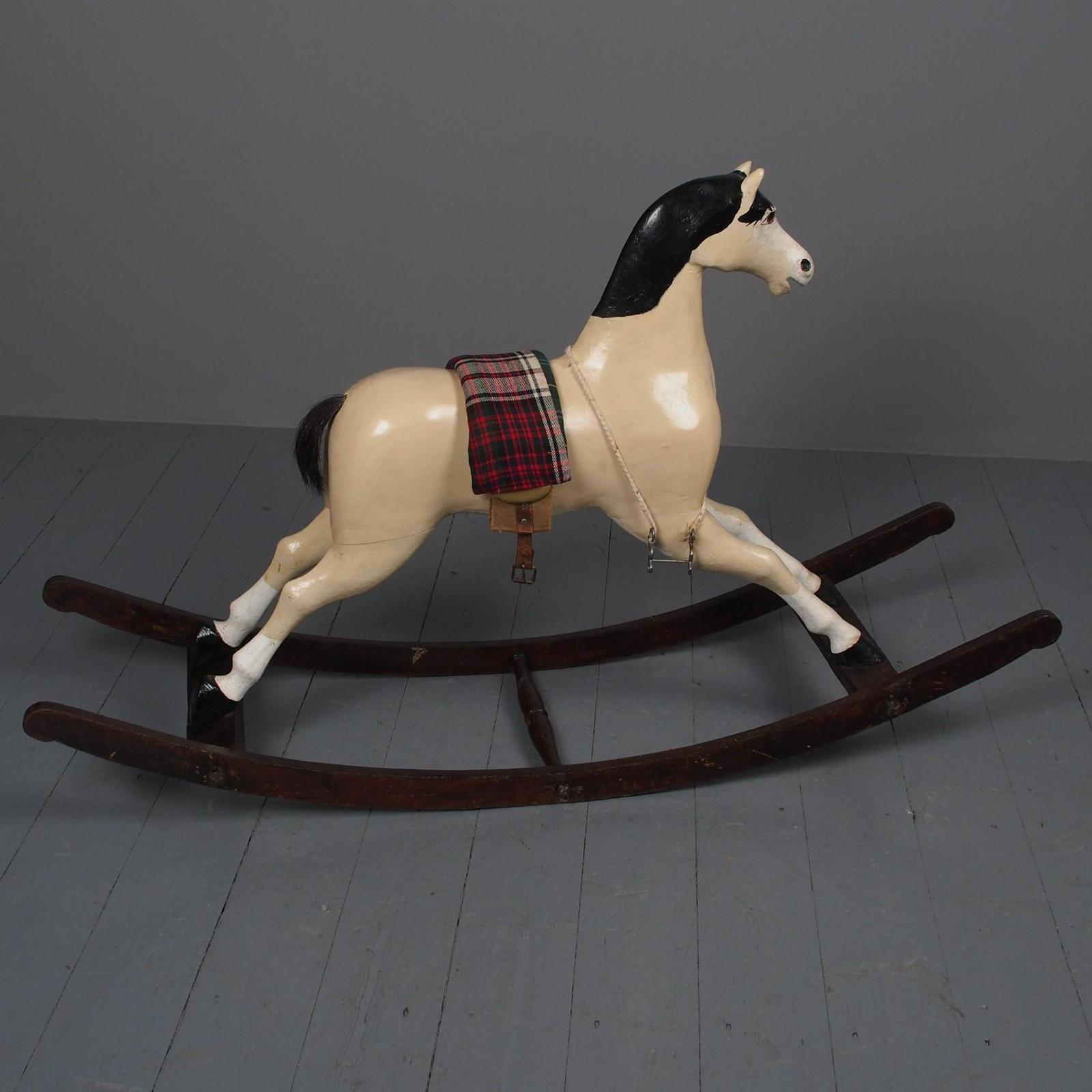 Antique Carved Pine Rocking Horse (1 of 10)