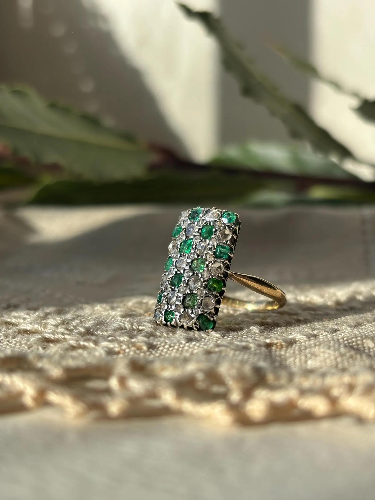 An Emerald and Diamond Checkerboard Ring (1 of 9) An Emerald and Diamond Checkerboard Ring (1 of 9)