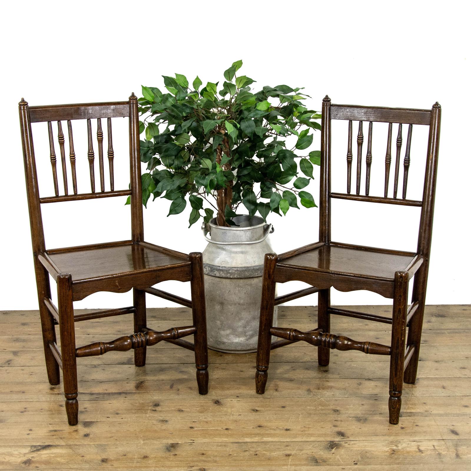 Pair of Antique Elm Farmhouse Occasional Chairs (1 of 11)