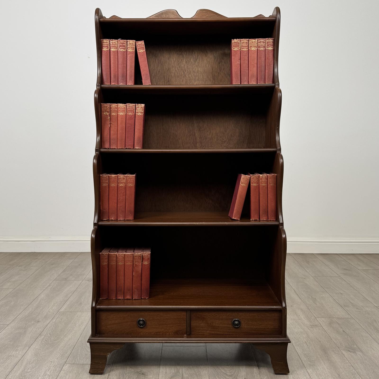 Antique 20th Century Waterfall Bookcase in Mahogany (1 of 12) Antique 20th Century Waterfall Bookcase in Mahogany (1 of 12)