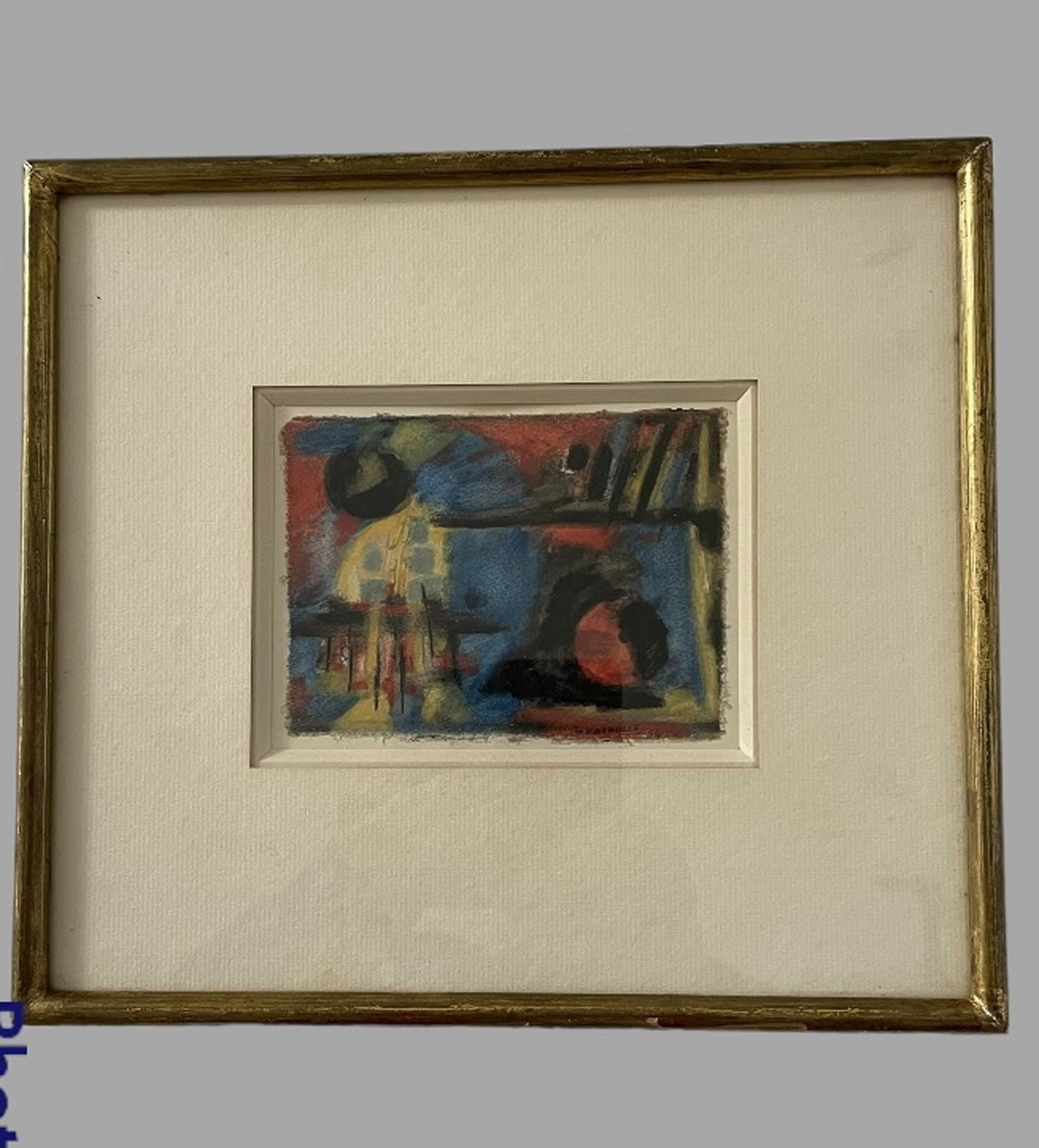 Jean Bertholle an Abstract Mixed Media 1956 (1 of 4) Jean Bertholle an Abstract Mixed Media 1956 (1 of 4)