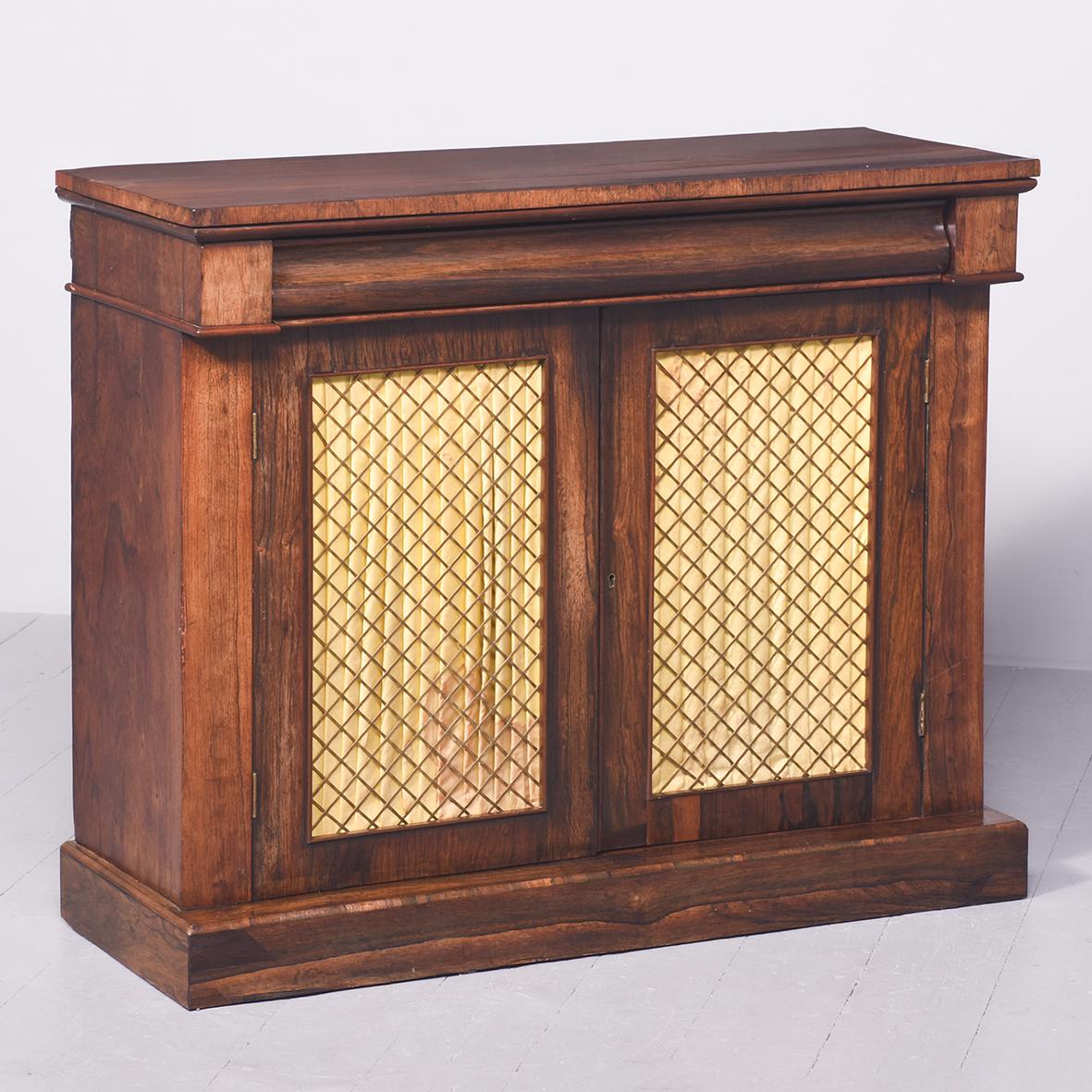 Neat Size Rosewood Cabinet with Brass Grill Doors (1 of 7)