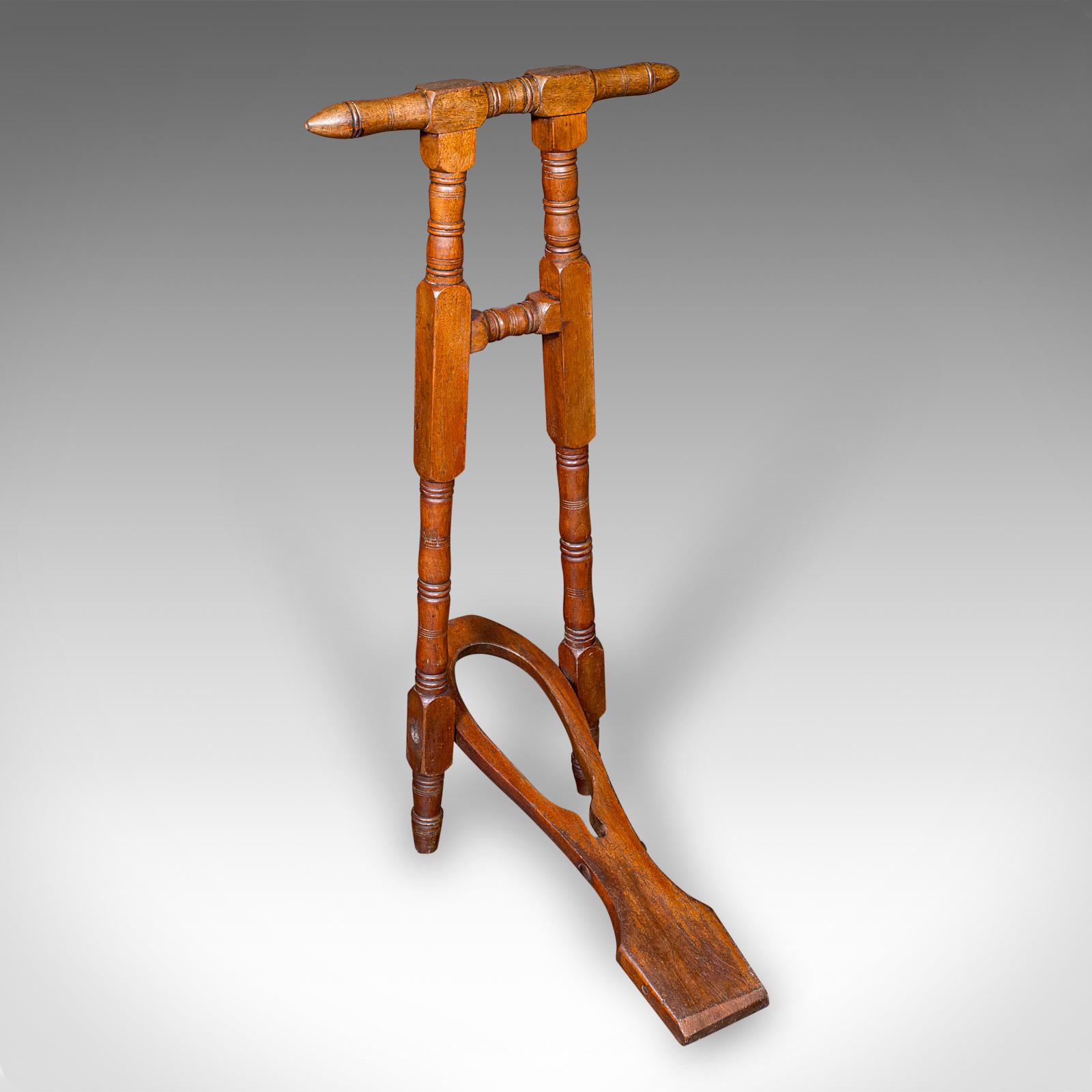 Antique Boot Jack, English, Walnut, Folding Shoe Pull - Victorian c.1870 (1 of 9)