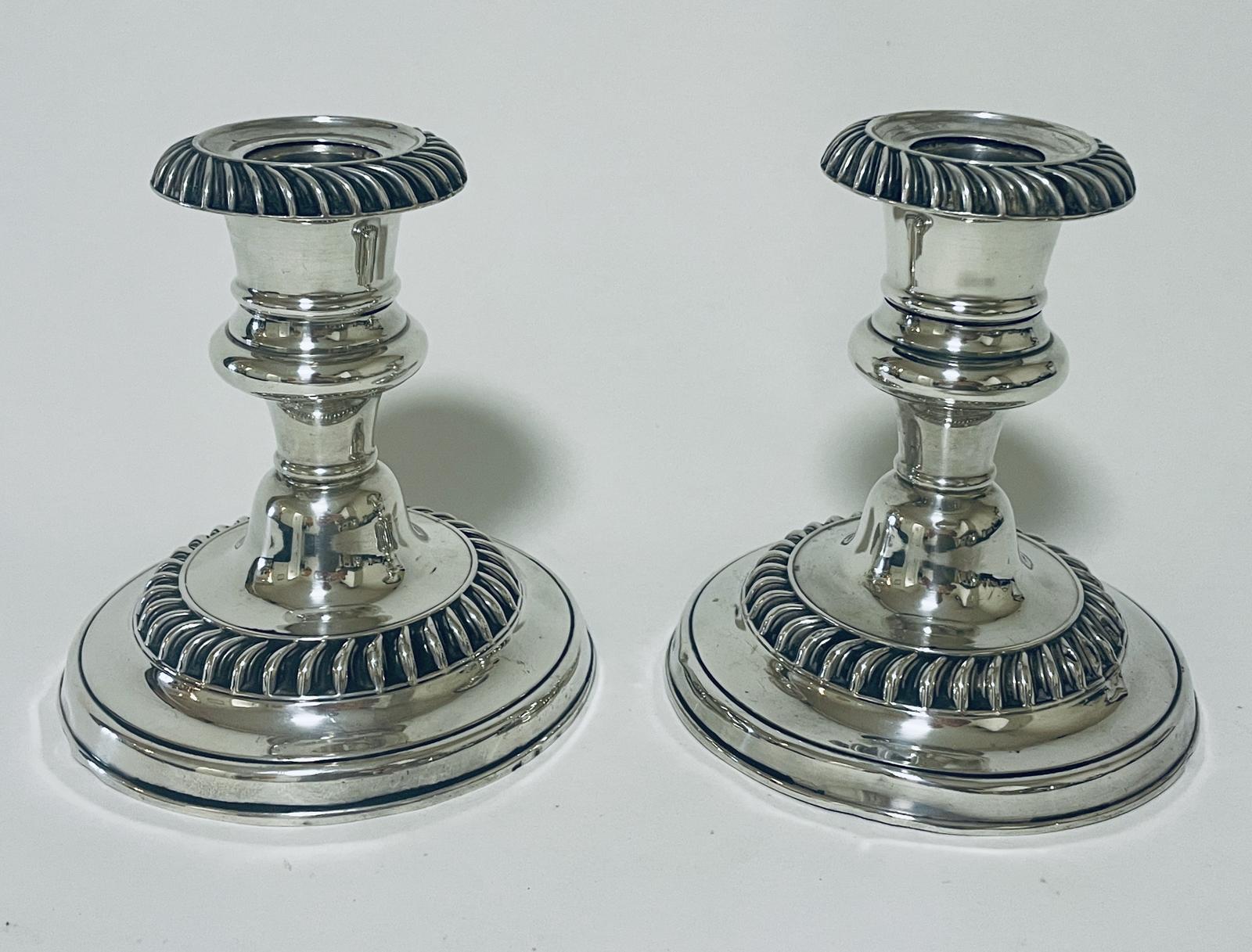 Pair of Antique Silver Desk Candlesticks (1 of 14)