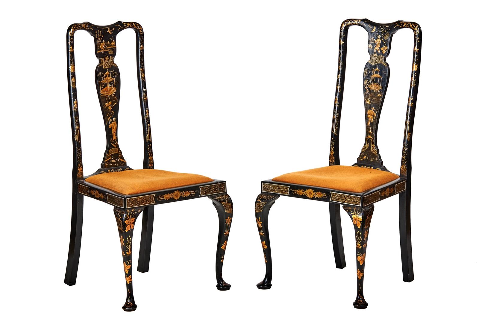 Pair of Chinoiserie Decorated Chairs c.1930 (1 of 8) Pair of Chinoiserie Decorated Chairs c.1930 (1 of 8)