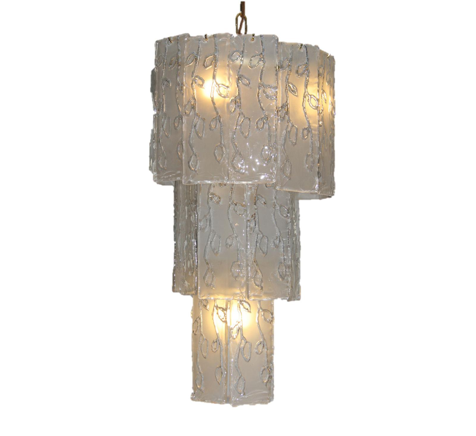 1960’s Vintage Glass & Brass Chandelier (1 of 7)