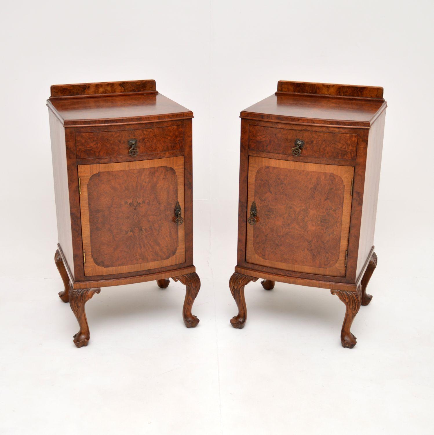 Pair of Antique Burr Walnut Bedside Cabinets (1 of 11) Pair of Antique Burr Walnut Bedside Cabinets (1 of 11)