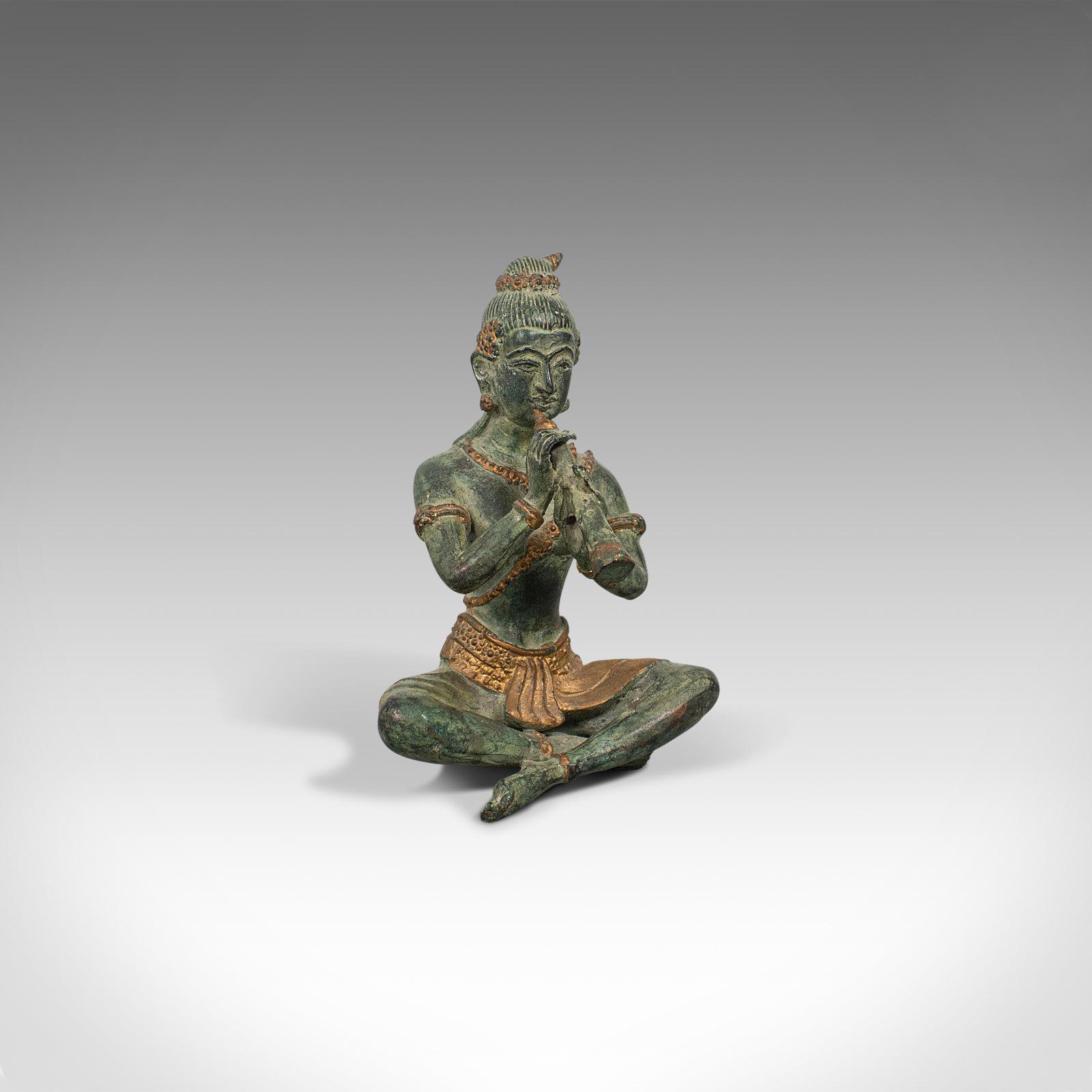Antique Decorative Figure, Oriental, Bronze, Statue, Study, Musician c.1900 (1 of 12)