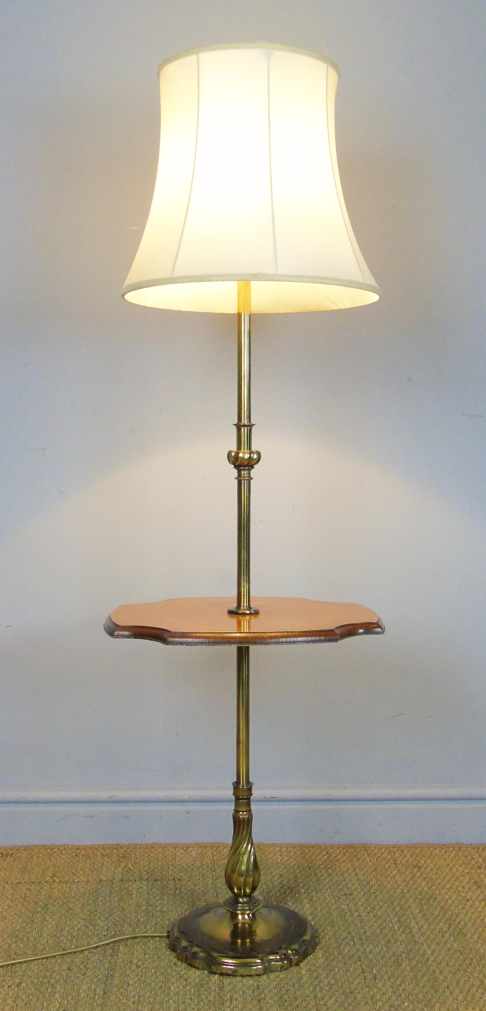 Edwardian Brass Standard Lamp Table (1 of 5) Edwardian Brass Standard Lamp Table (1 of 5)
