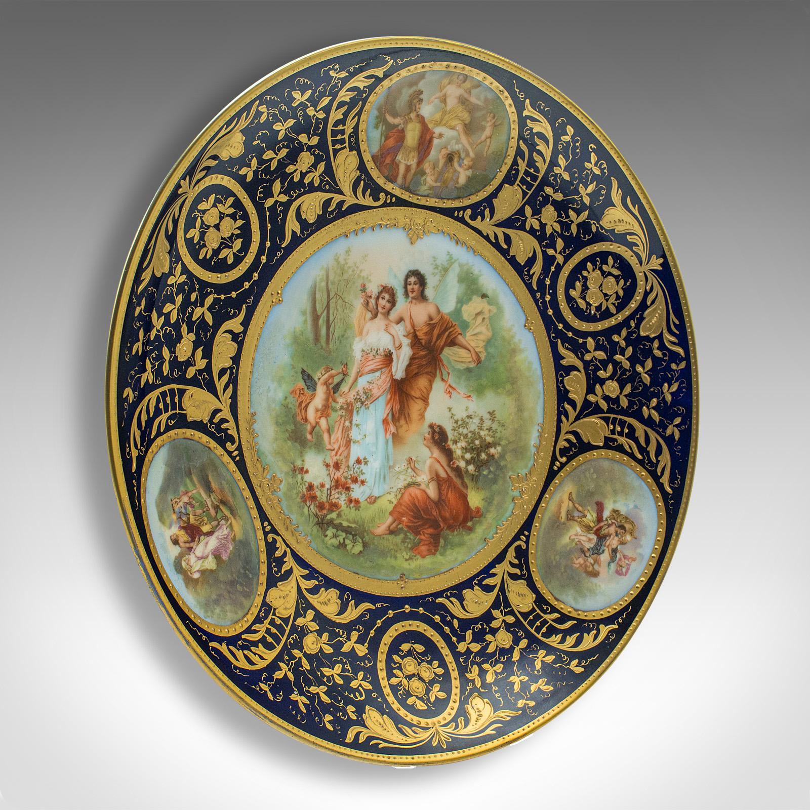 Antique Wall Charger, Austrian, Gilt Ceramic, Decorative Plate c.1900 (1 of 10)