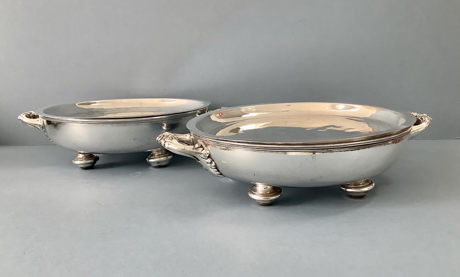 Pair of Old Sheffield Plate Warming Dishes (1 of 6)