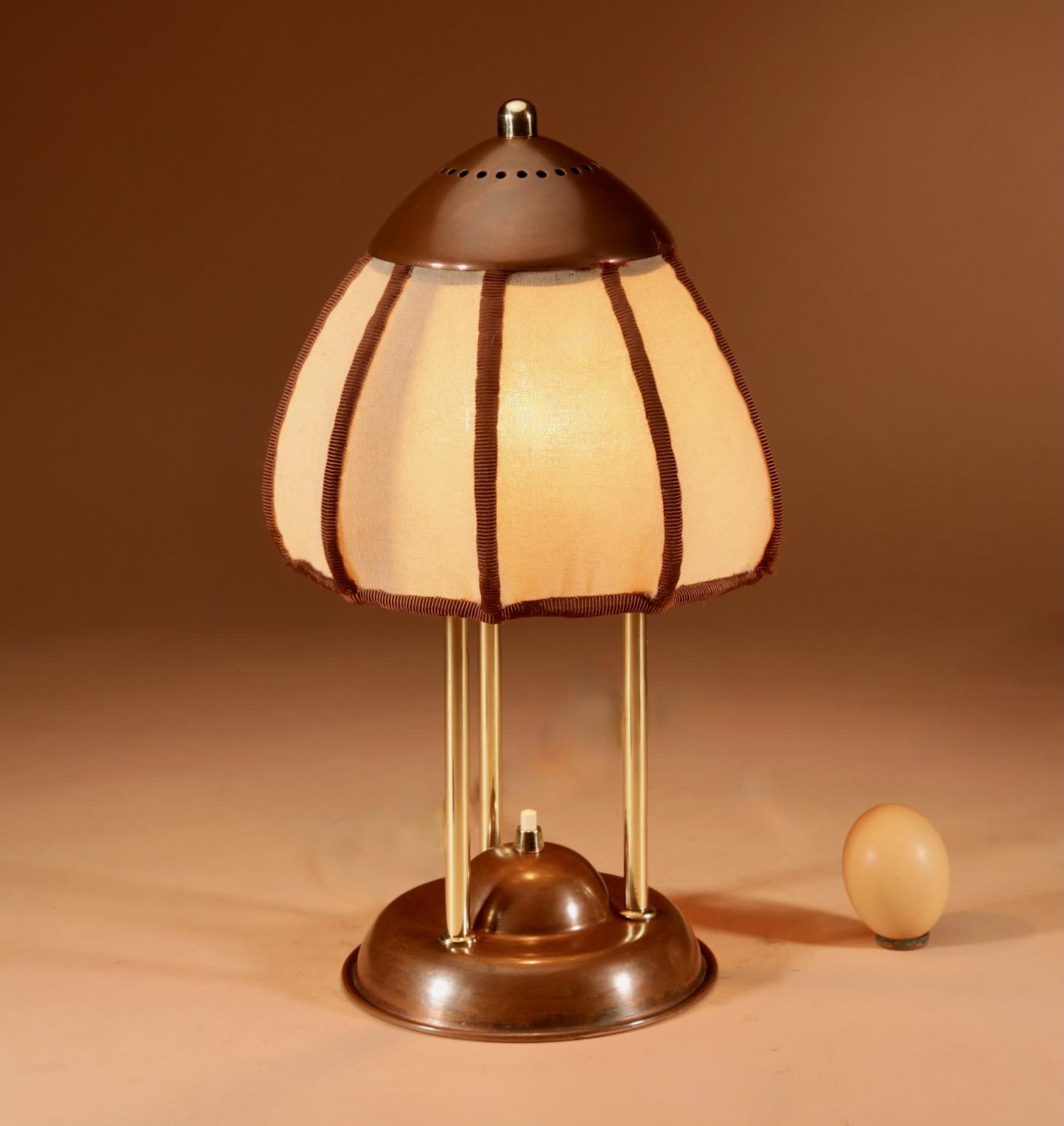 Amsterdam School Rare Brass & Patinated Copper Table Lamp 1900-1920 (1 of 5) Amsterdam School Rare Brass & Patinated Copper Table Lamp 1900-1920 (1 of 5)