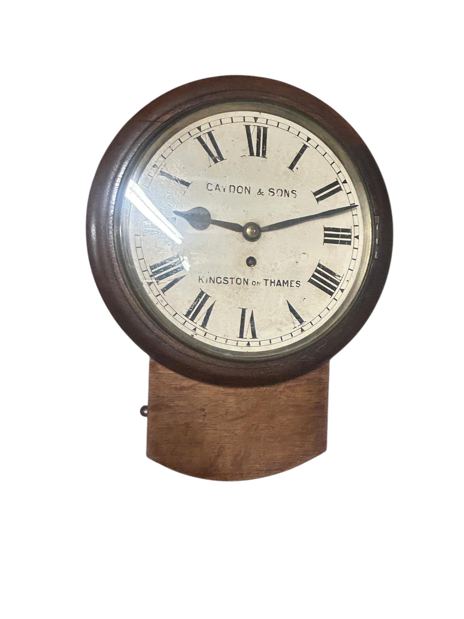 Stunning Antique English Fusee Drop Dial Wall Clock ca.1890 (1 of 10)