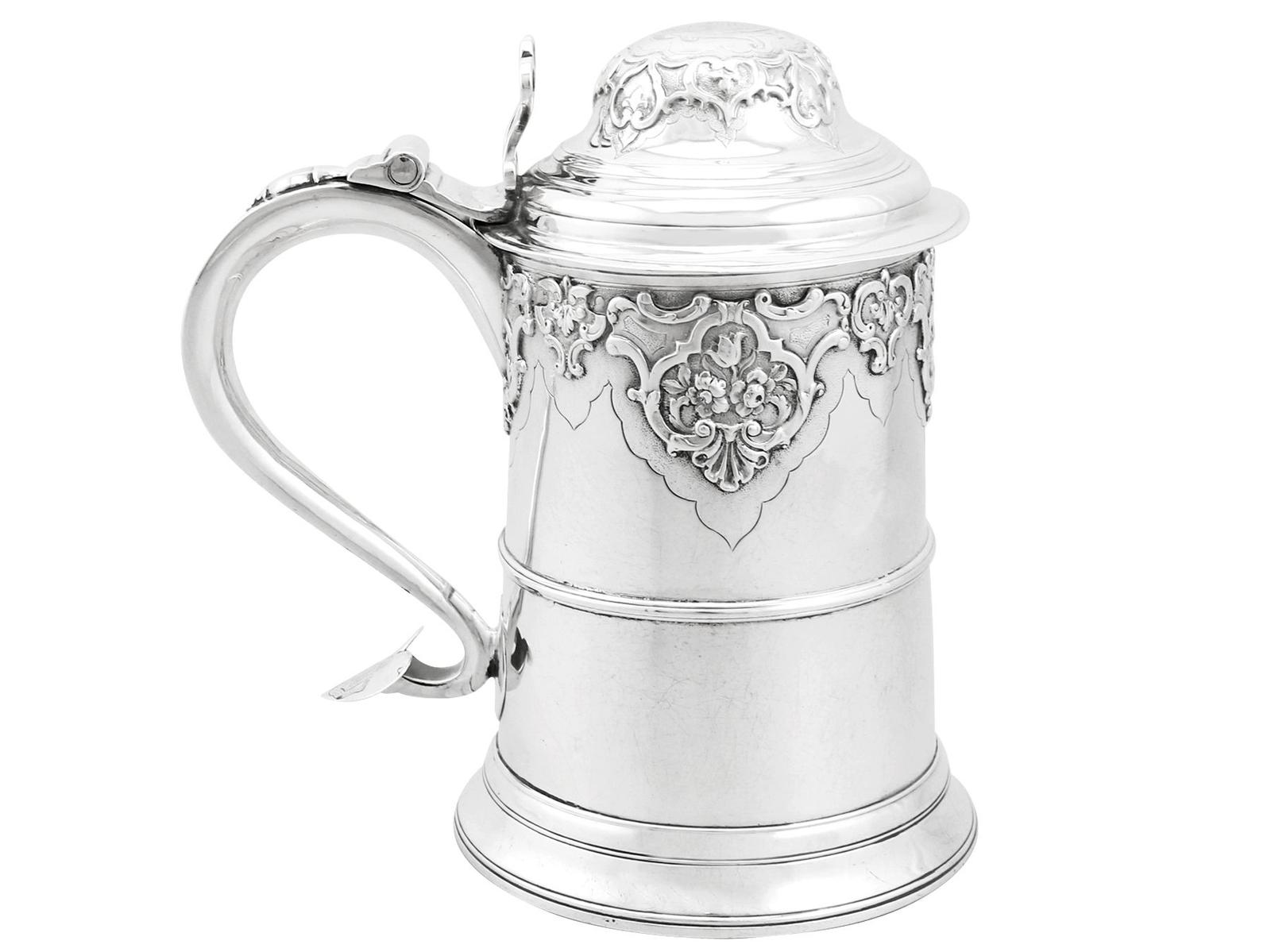 Antique Sterling Silver Quart Tankard by Dorothy Langlands 1810 (1 of 12)