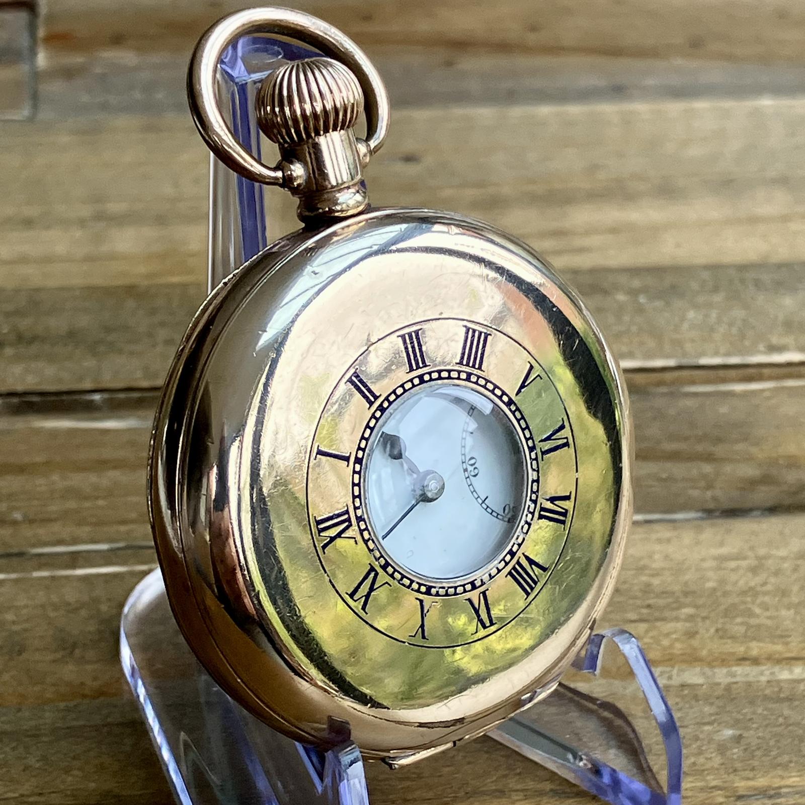 Gold Plated Half Hunter Pocket Watch (1 of 13)