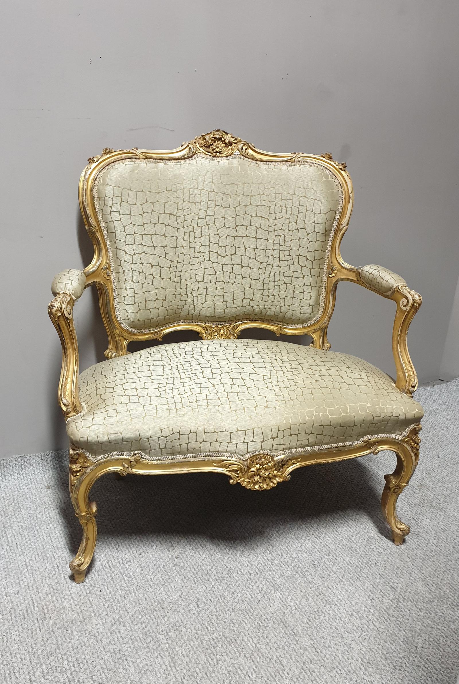 Fabulous French Gilt Two Seater Sofa (1 of 1) Fabulous French Gilt Two Seater Sofa (1 of 1)