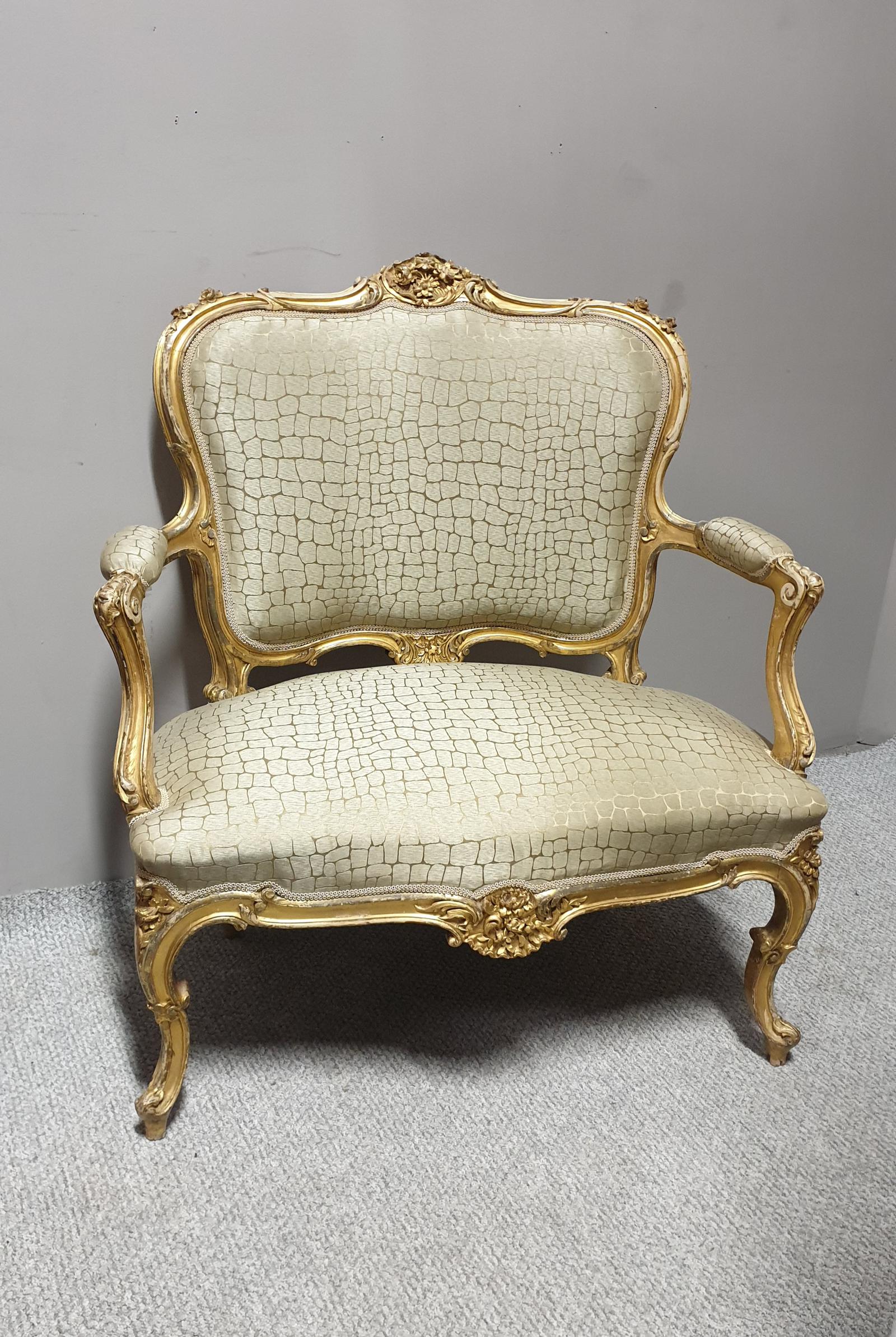 Fabulous French Gilt Two Seater Sofa (1 of 1)