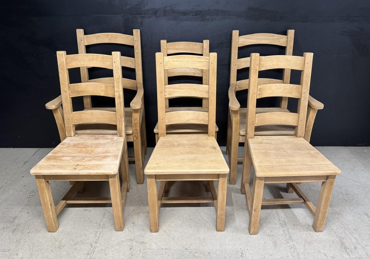 Set 6 Bleached Oak Farmhouse Dining Chairs (1 of 11) Set 6 Bleached Oak Farmhouse Dining Chairs (1 of 11)