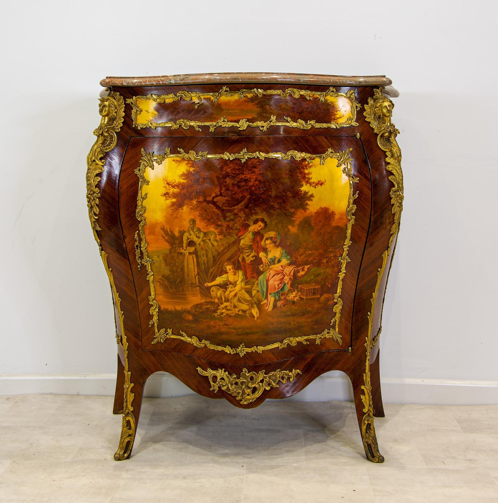 Fine French Vernis Martin Bombe Cabinet with Ormolu Mounts & Marble Top c.1900 (1 of 7) Fine French Vernis Martin Bombe Cabinet with Ormolu Mounts & Marble Top c.1900 (1 of 7)