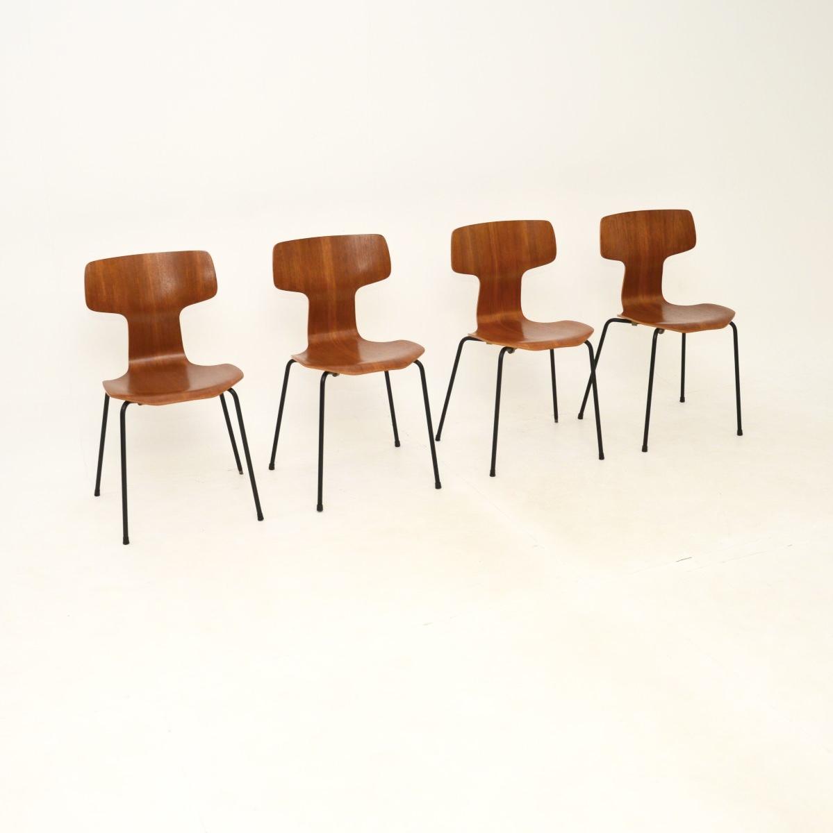 Set of Four Danish Vintage Teak Hammer Chairs by Arne Jacobsen for Fritz Hansen (1 of 13) Set of Four Danish Vintage Teak Hammer Chairs by Arne Jacobsen for Fritz Hansen (1 of 13)