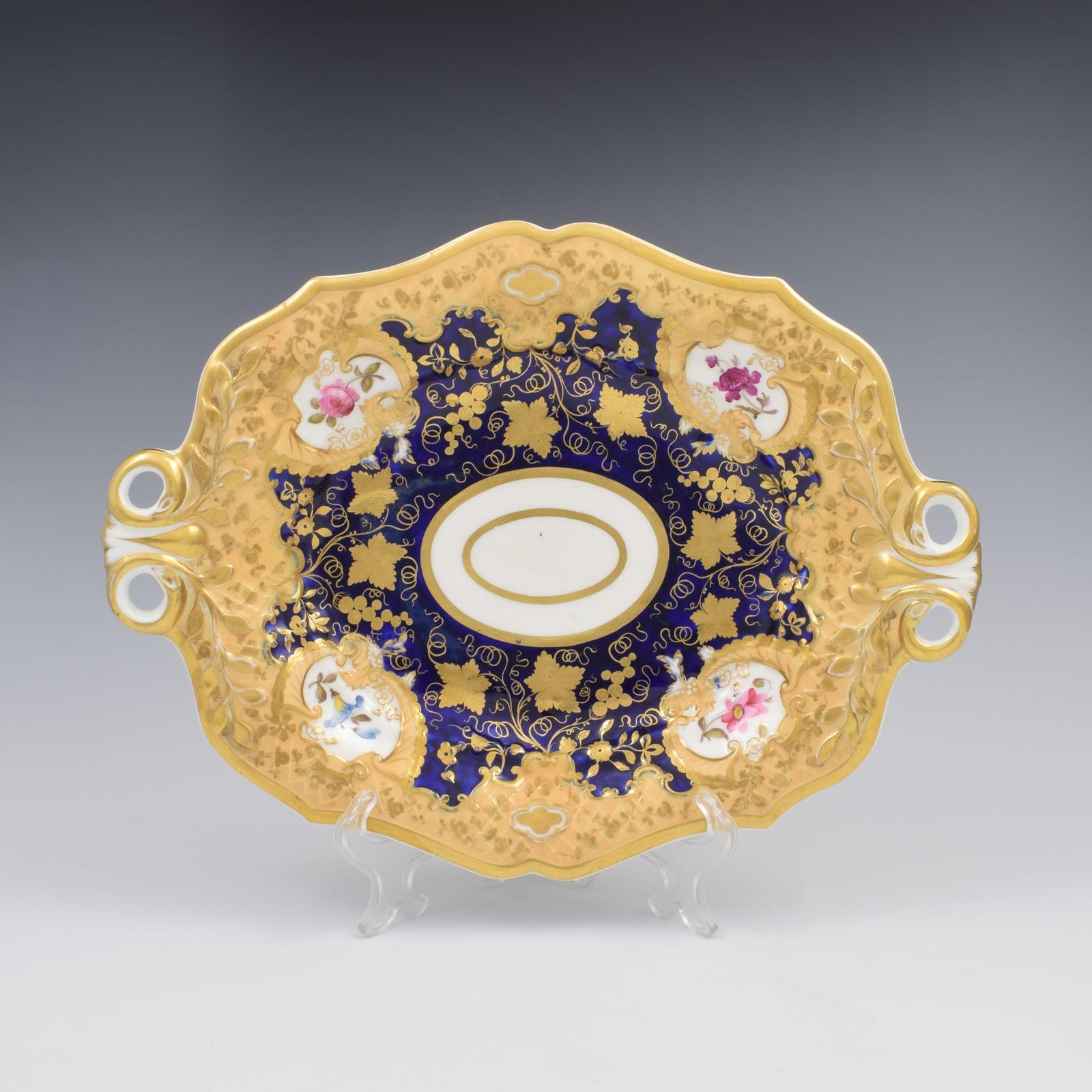 Stunning Ridgway Porcelain Large Moulded Dessert Serving Dish 892 c.1825 (1 of 9)