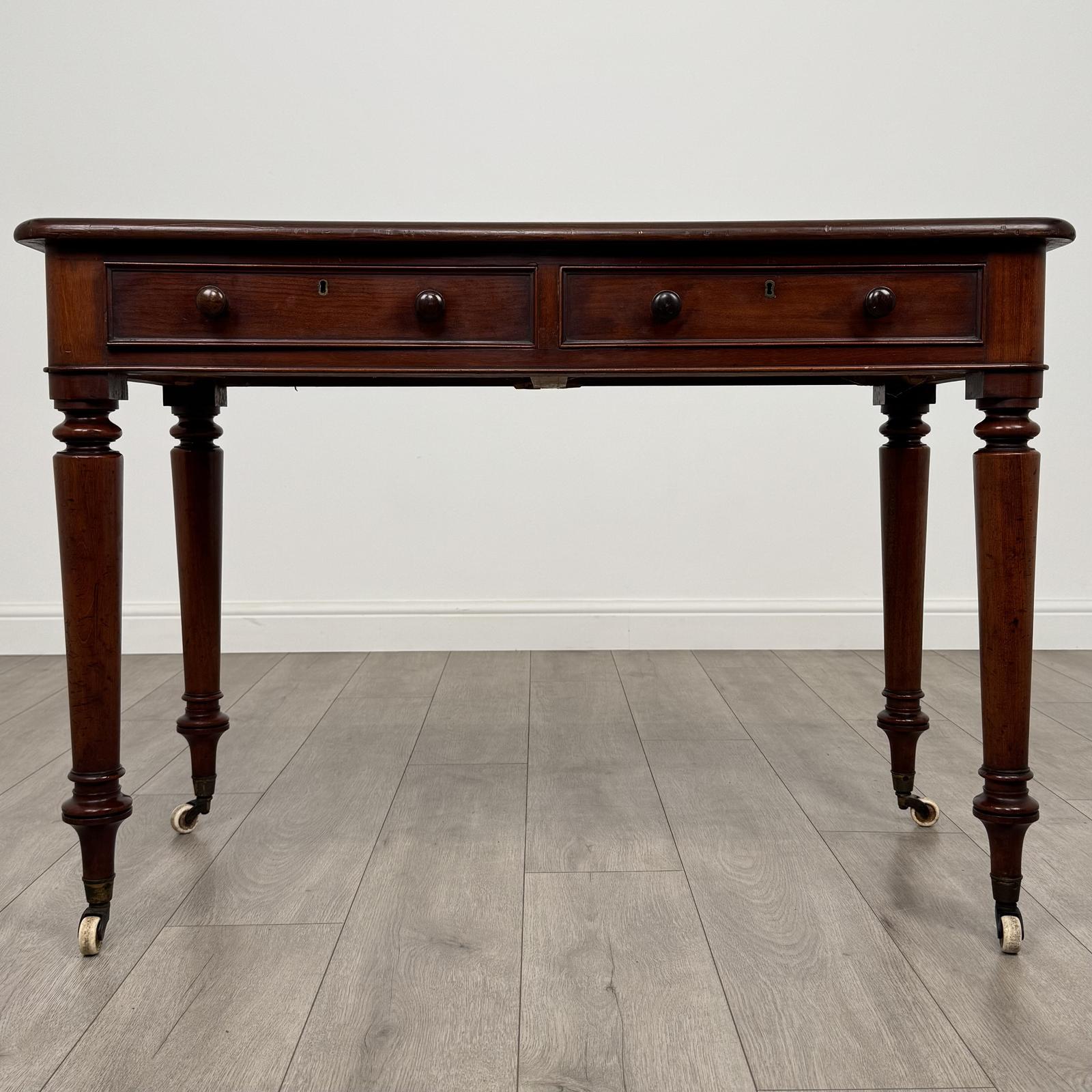 Antique 19th Century Good Quality Writing Table In Mahogany (1 of 11)