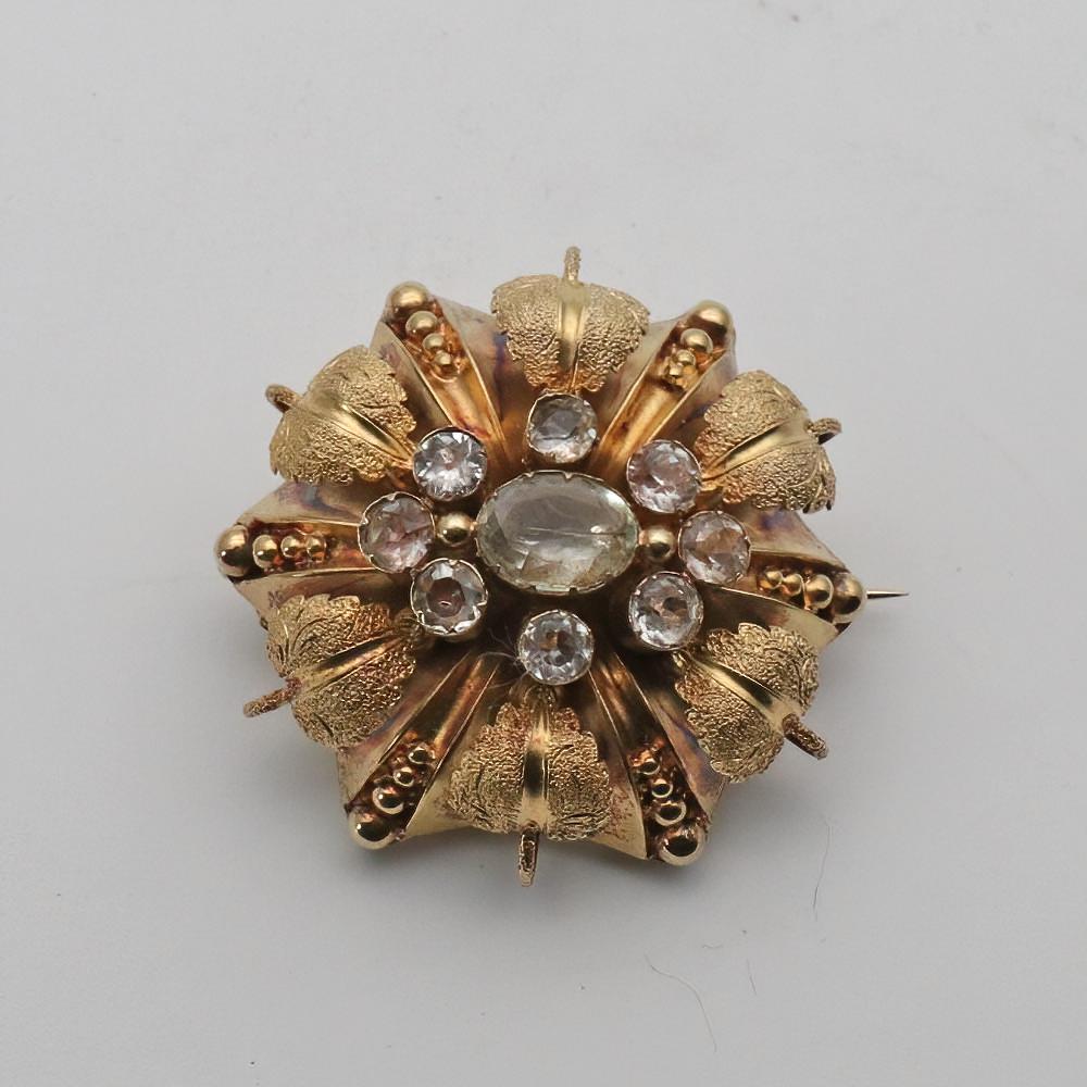 Victorian Gold Brooch Set with Gem Stones (1 of 2)