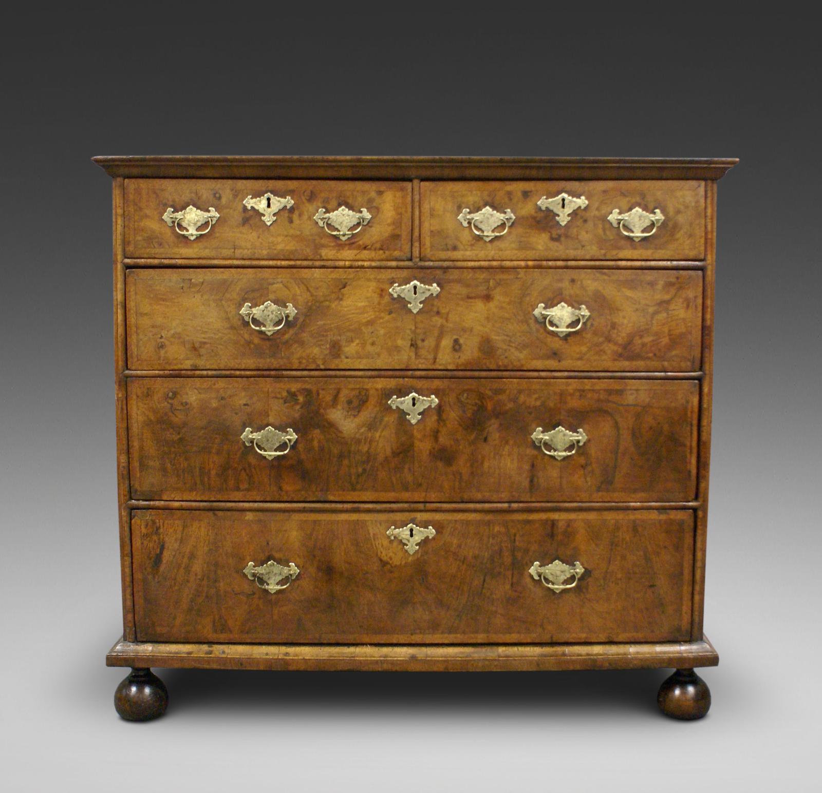 William & Mary Walnut Chest of Drawers (1 of 5)