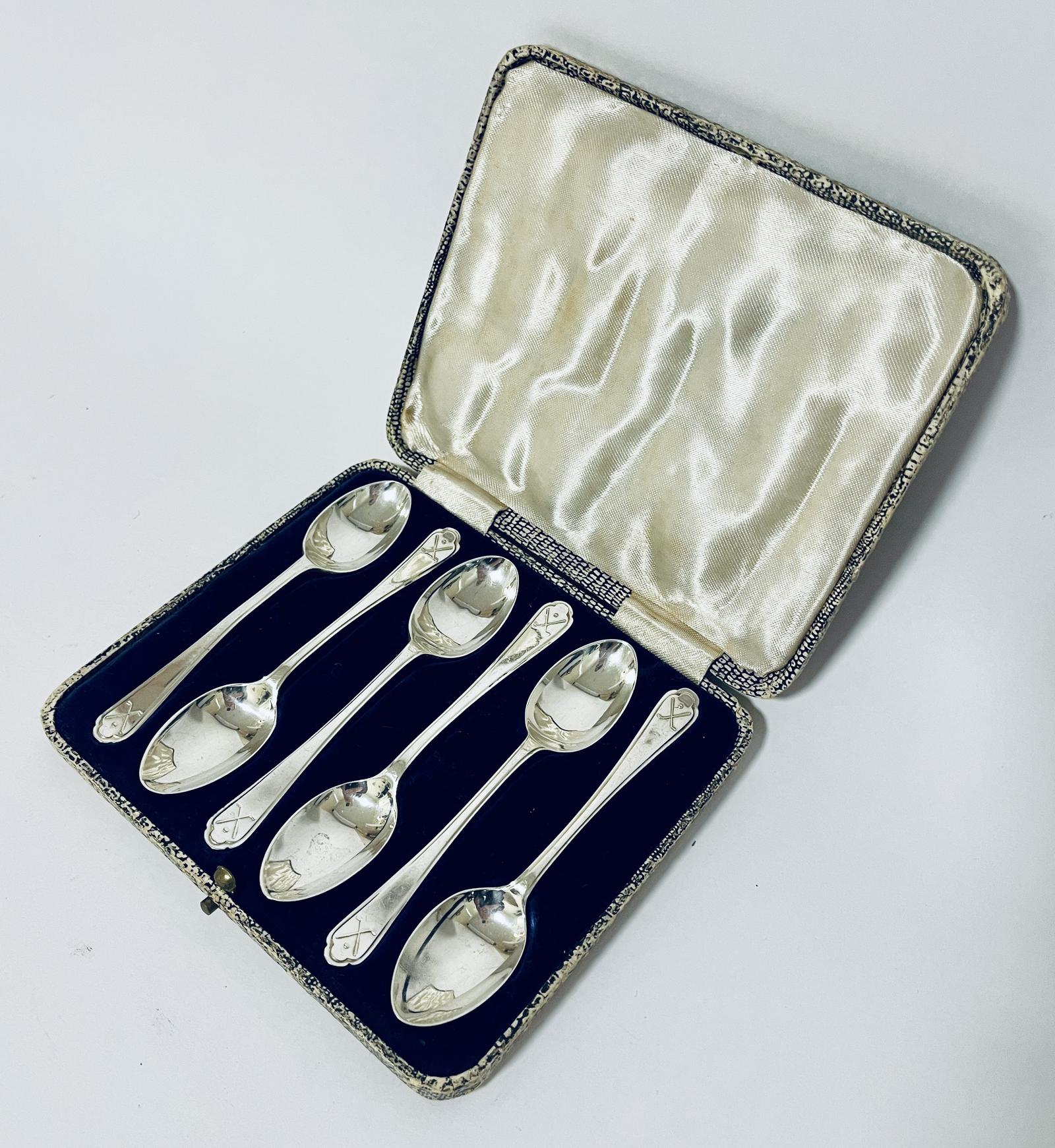 Set of 6 Antique Silver Golf Spoons (1 of 12) Set of 6 Antique Silver Golf Spoons (1 of 12)