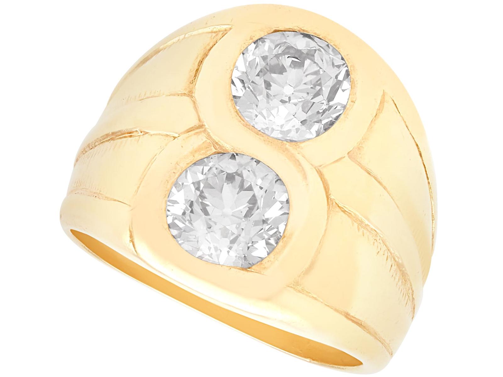 Antique 2.07ct Diamond and 14k Yellow Gold Ring Circa 1920 (1 of 13)