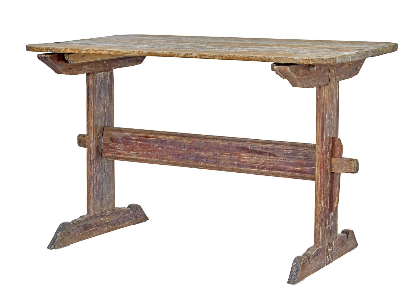 19th Century Rustic Swedish Painted Trestle Table (1 of 7) 19th Century Rustic Swedish Painted Trestle Table (1 of 7)
