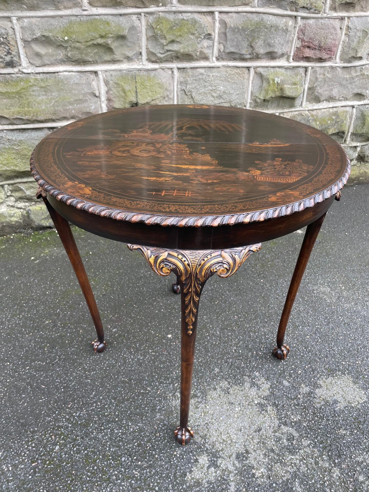 Antique Black Lacquered Chinoiserie Table (1 of 6) Antique Black Lacquered Chinoiserie Table (1 of 6)