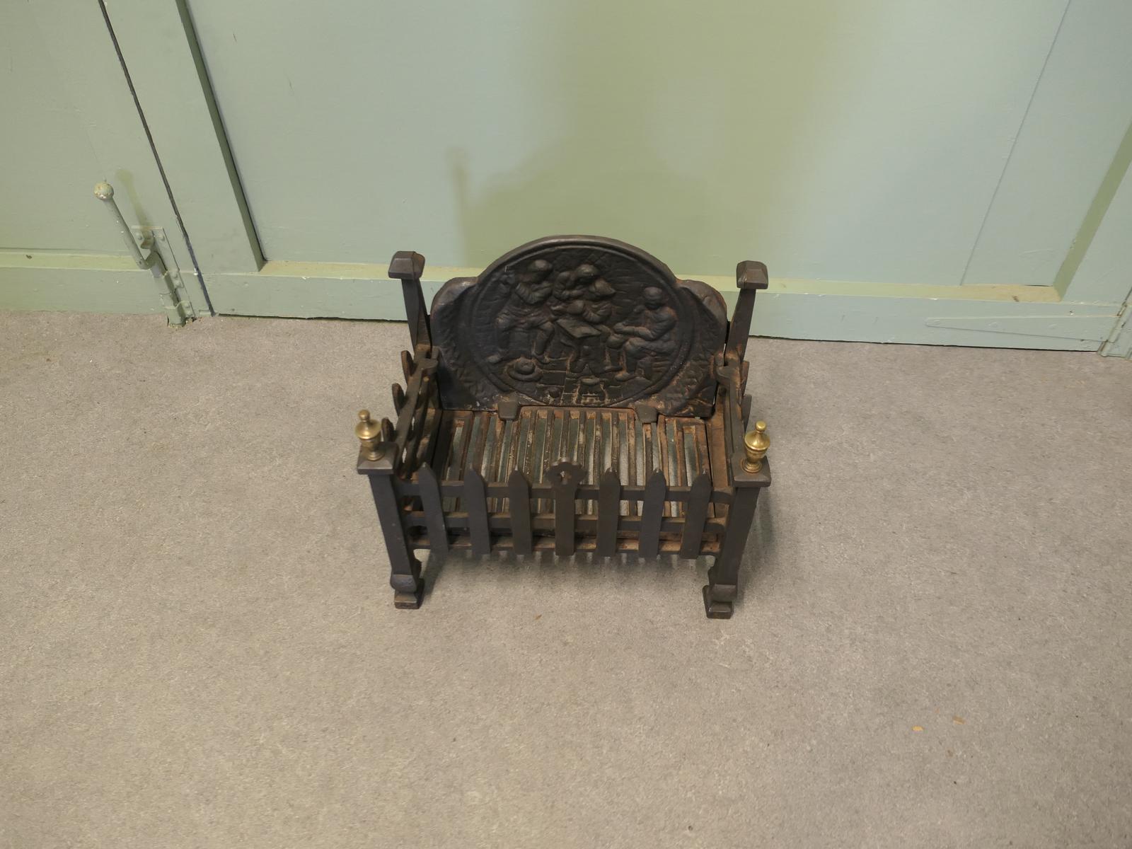 Gothic Style Free Standing Fire Basket with Decorative Back (1 of 6) Gothic Style Free Standing Fire Basket with Decorative Back (1 of 6)