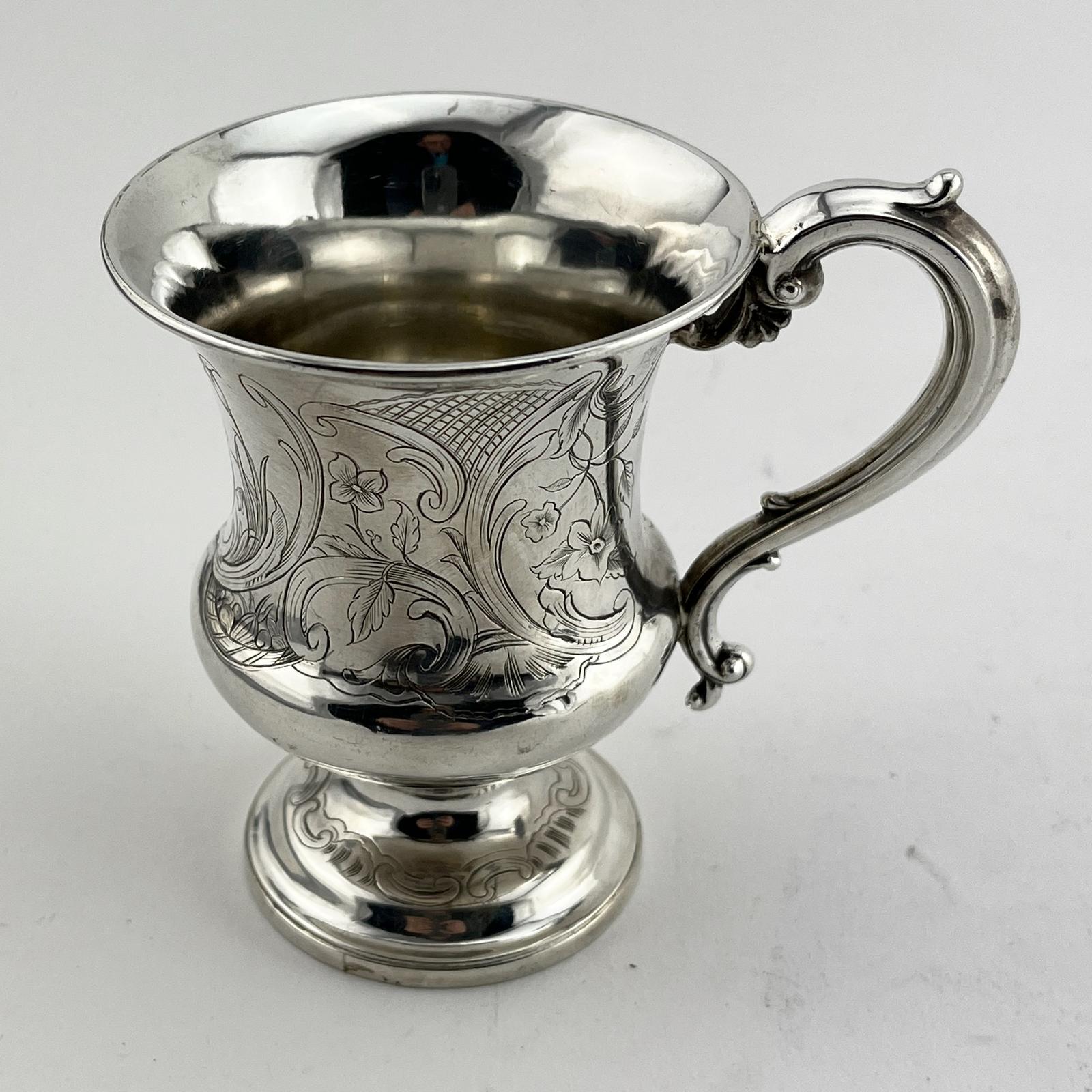 19th Century Campana Shaped Sterling Silver Christening Mug (1 of 6)
