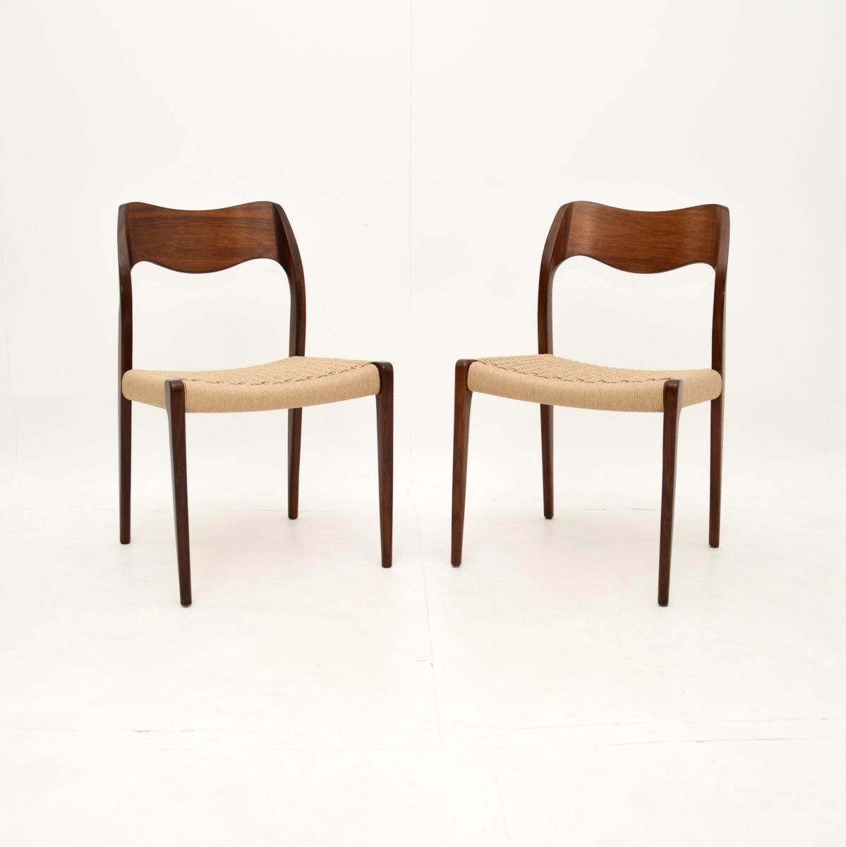 Pair of Danish Vintage Rosewood Model 71 Chairs by Niels Moller (1 of 9) Pair of Danish Vintage Rosewood Model 71 Chairs by Niels Moller (1 of 9)