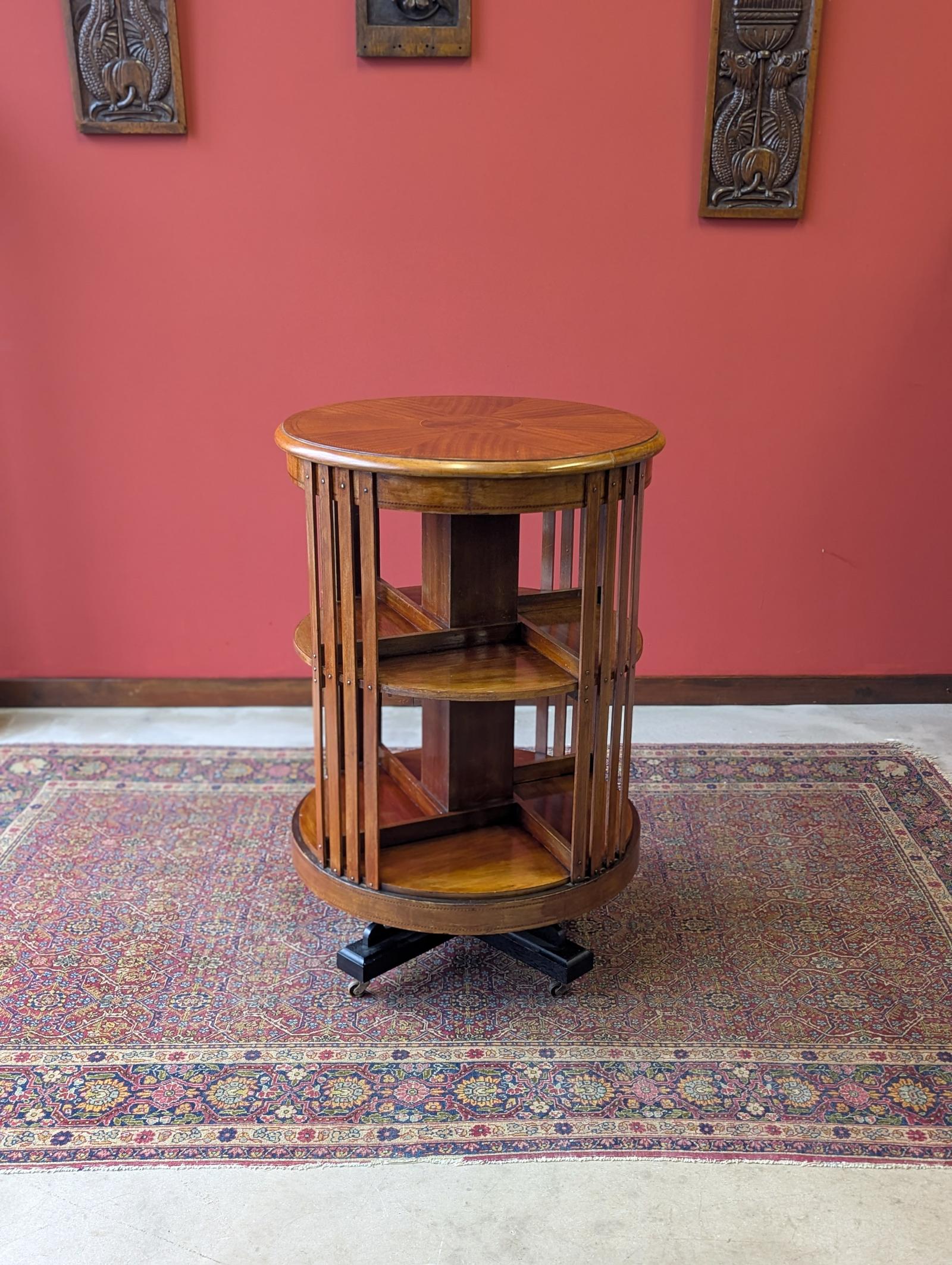 Edwardian Inlaid Mahogany Circular Revolving Bookcase Circa 1910 (1 of 10) Edwardian Inlaid Mahogany Circular Revolving Bookcase Circa 1910 (1 of 10)