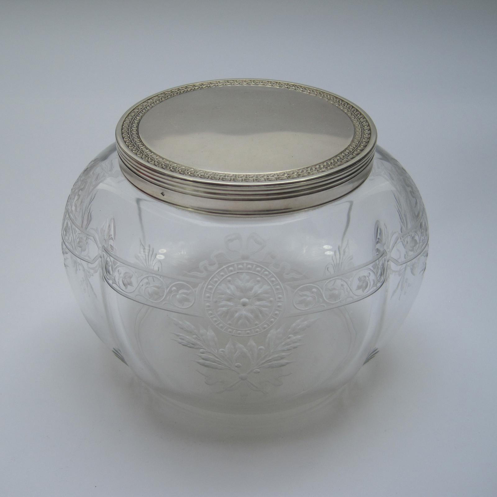 Victorian French Baccarat Glass and Silver Jar or Box (1 of 7) Victorian French Baccarat Glass and Silver Jar or Box (1 of 7)