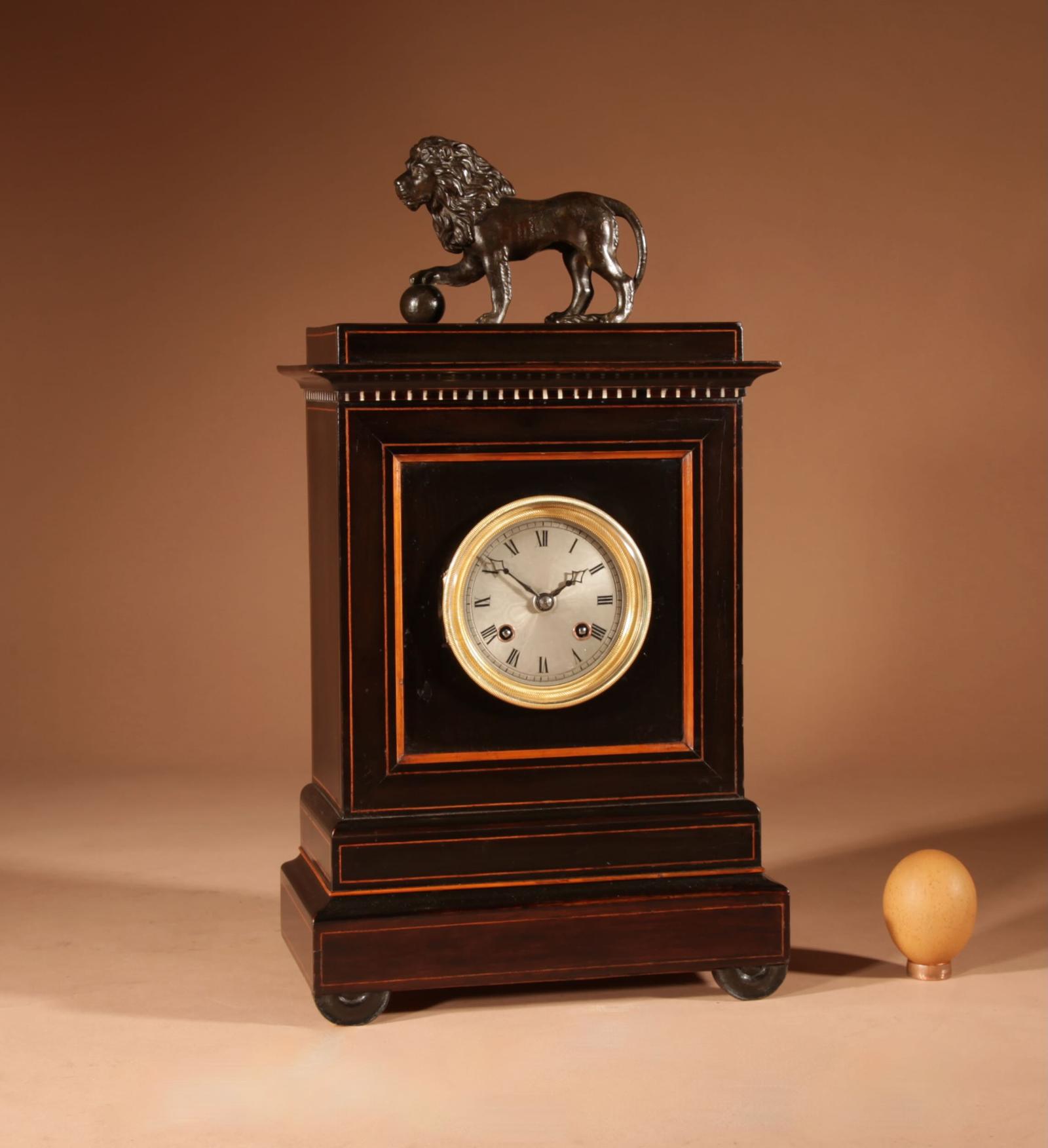 Napoleon Waterloo Lion Memorial Monument “butte du Lion” Mantel Clock Charles X (1814-1830) (1 of 15)