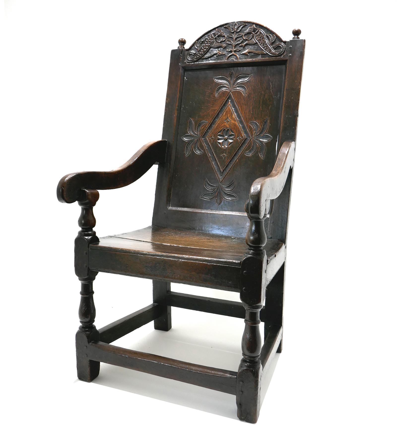 Antique Early Oak Furniture 17th Century Charles 1 Joined Wainscot Armchair - English (1 of 7) Antique Early Oak Furniture 17th Century Charles 1 Joined Wainscot Armchair - English (1 of 7)