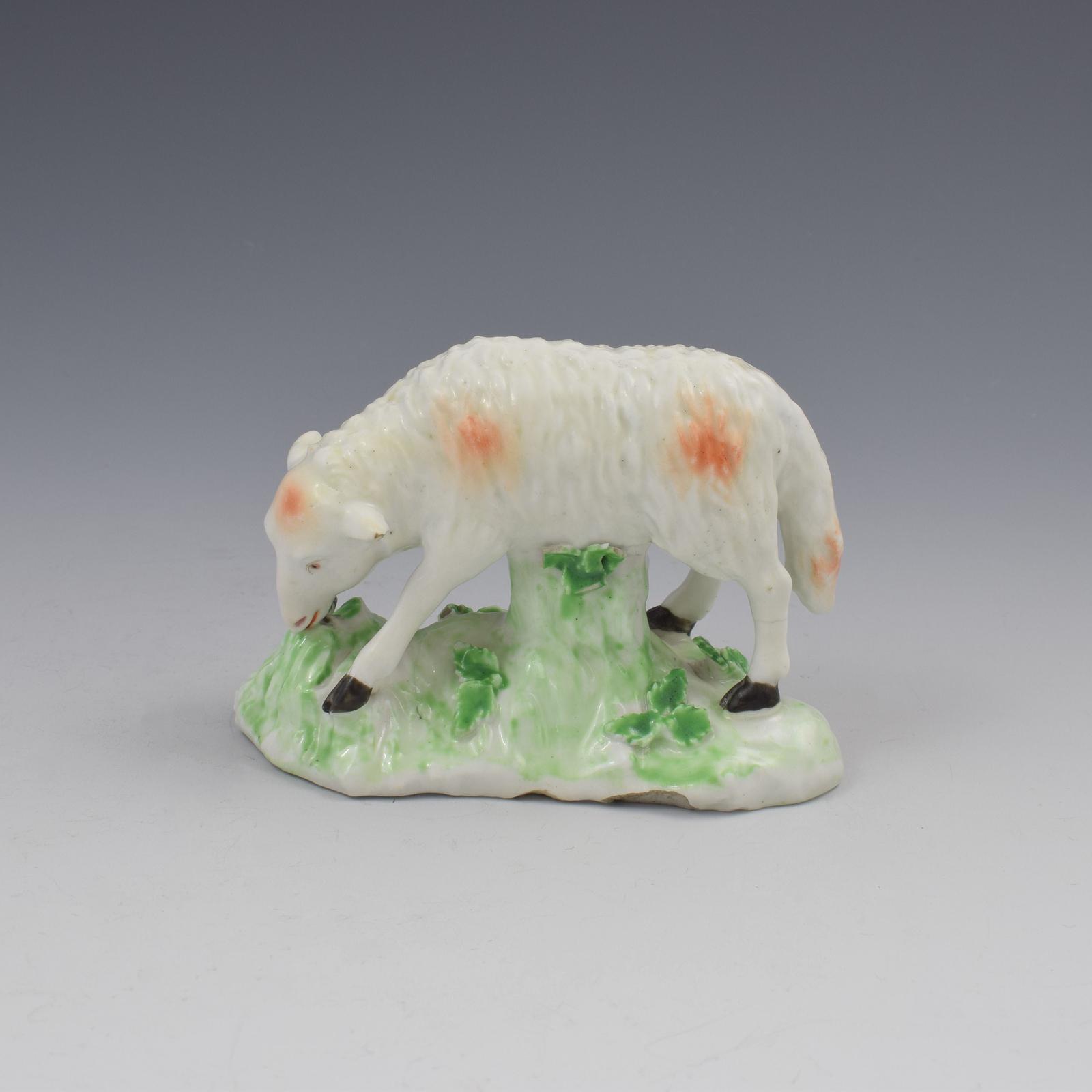 Derby Porcelain Figure Standing Sheep Grazing Ewe c.1760-1765 (1 of 11)