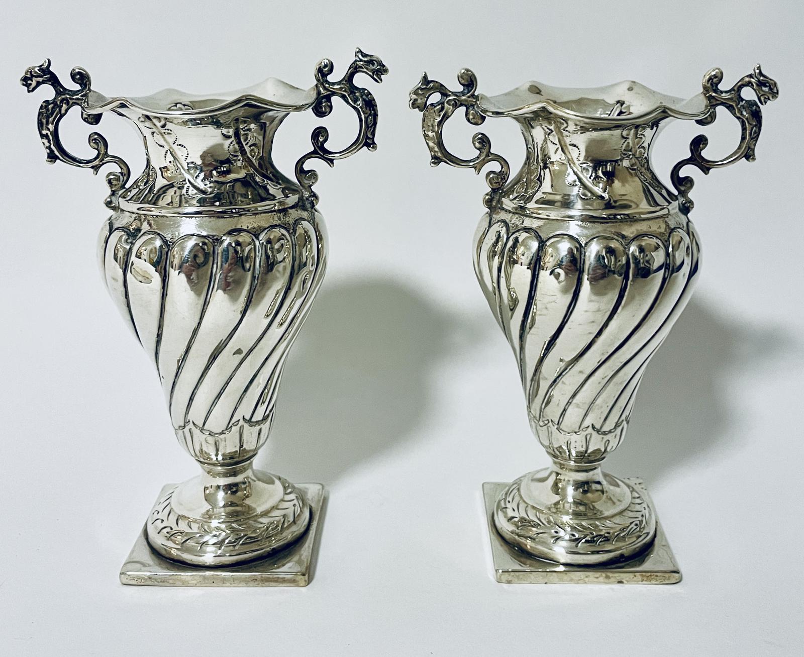 Pair of Victorian Silver Vases (1 of 12) Pair of Victorian Silver Vases (1 of 12)