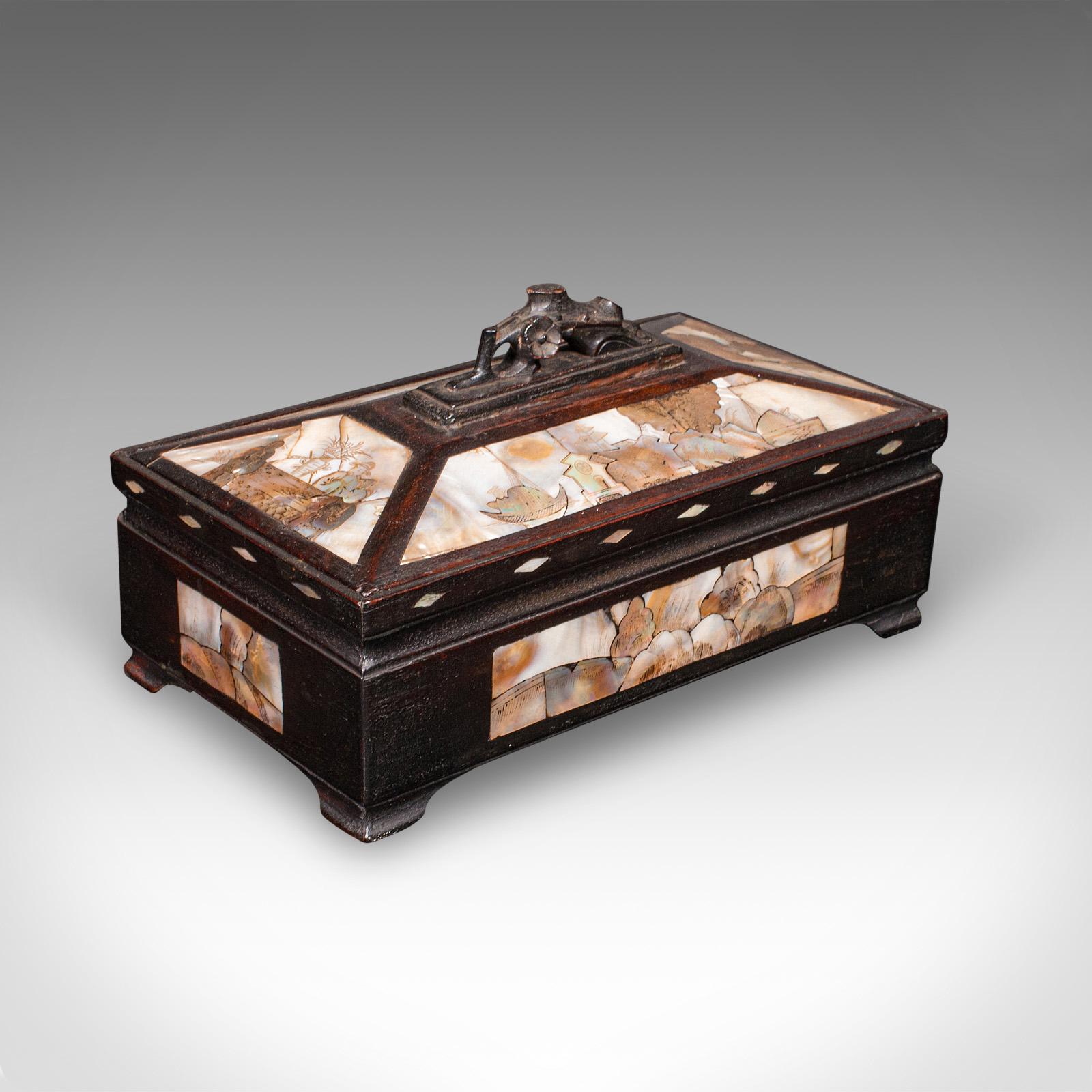 Antique Glove Box, Oriental, Inlaid Decorative Casket - Qing Dynasty c.1910 (1 of 10)