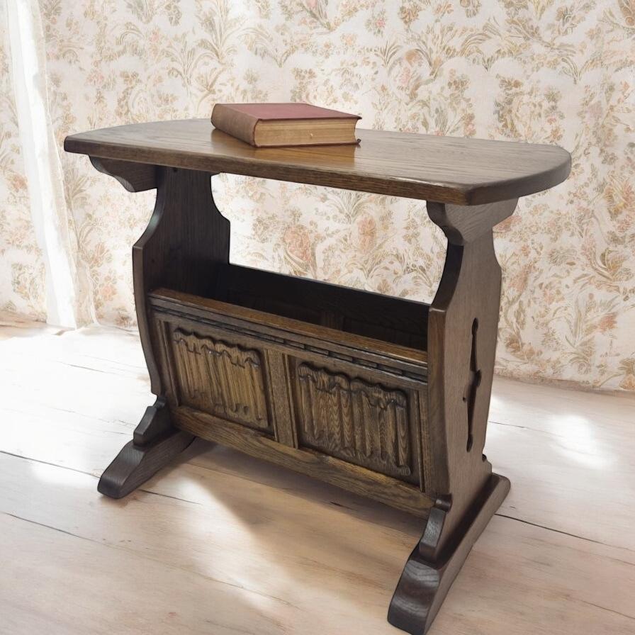 Vintage Old Charm Wood Brothers / Magazine Rack / Heritage Light Oak / Made in England 1960s (1 of 11)