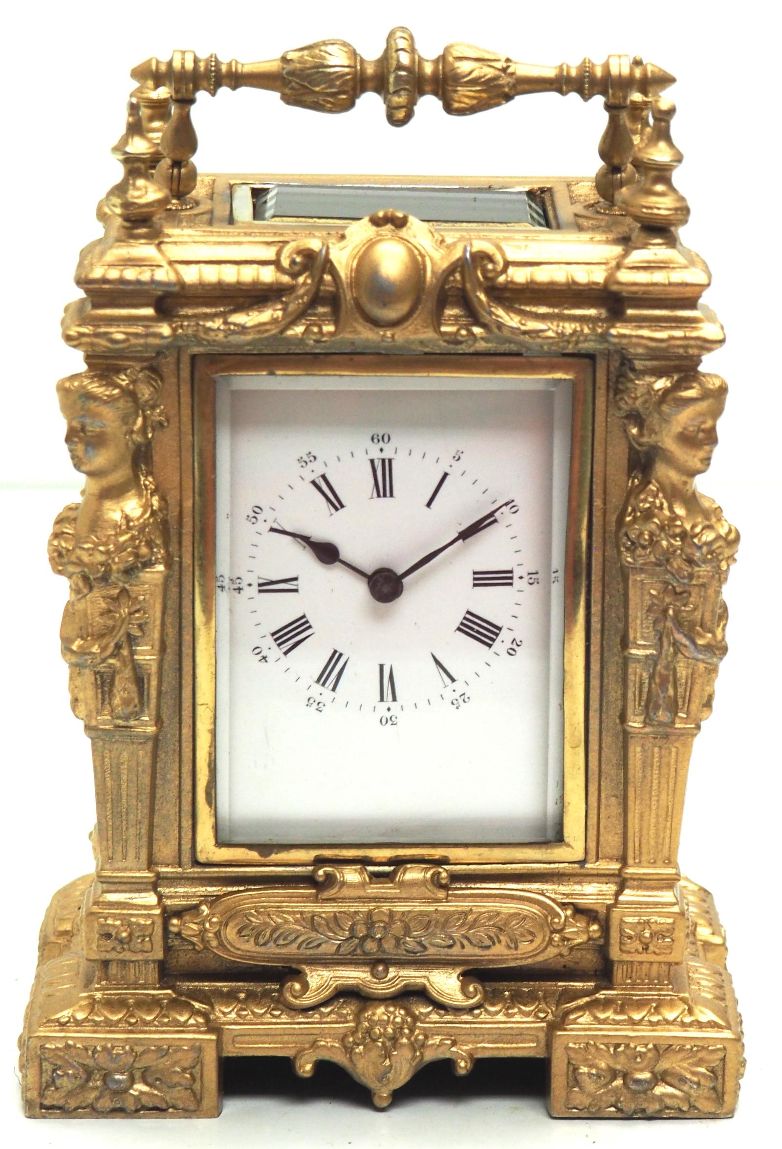 Marvellous French 8-day Carriage Clock – Large Model Carved Decoration (1 of 12) Marvellous French 8-day Carriage Clock – Large Model Carved Decoration (1 of 12)